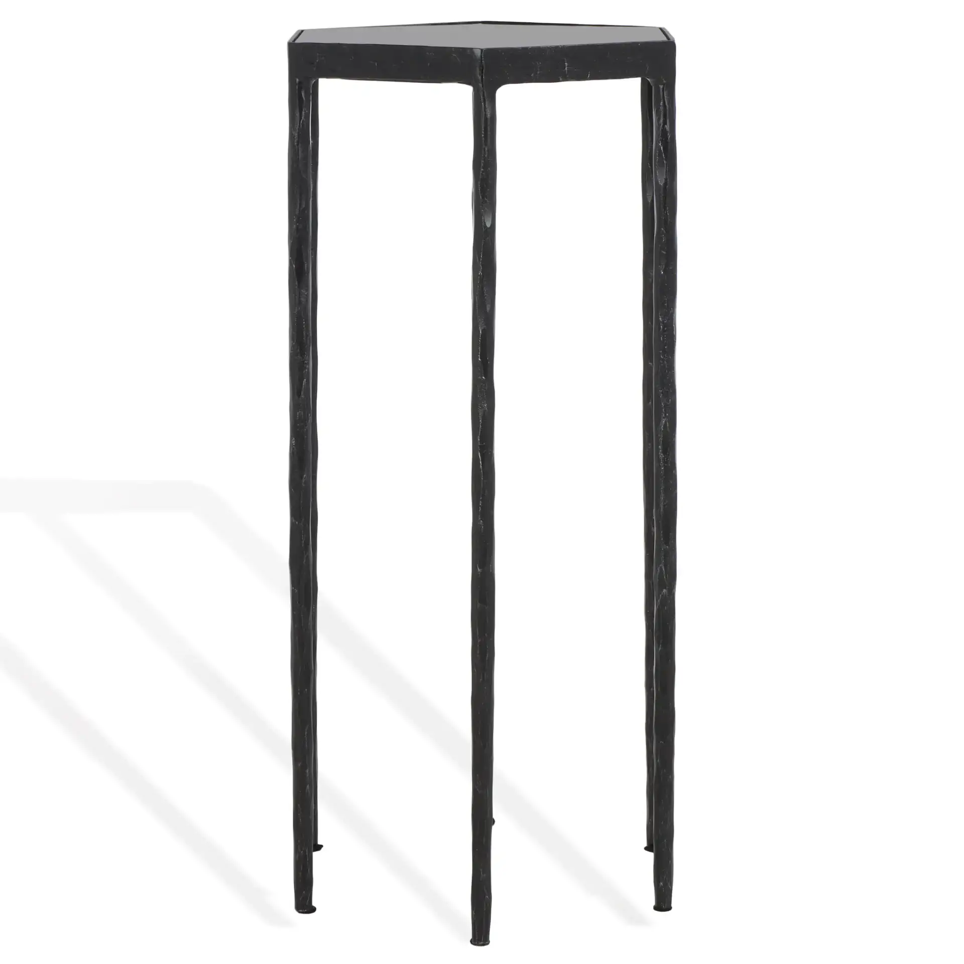 Galvin Marble Top Drink Table in Black, detail view