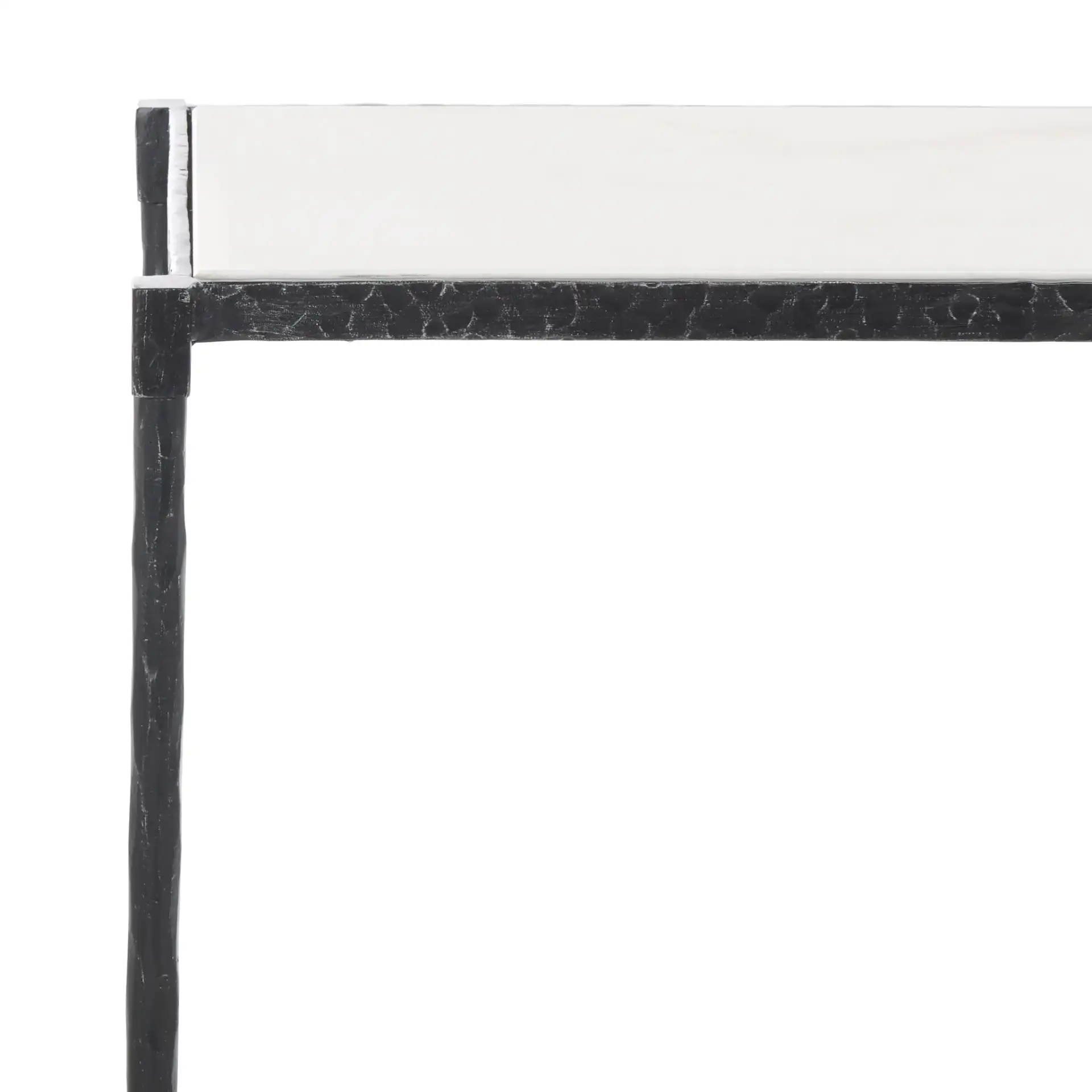 Isabellina Marble Console Table in Black / White in a styled room