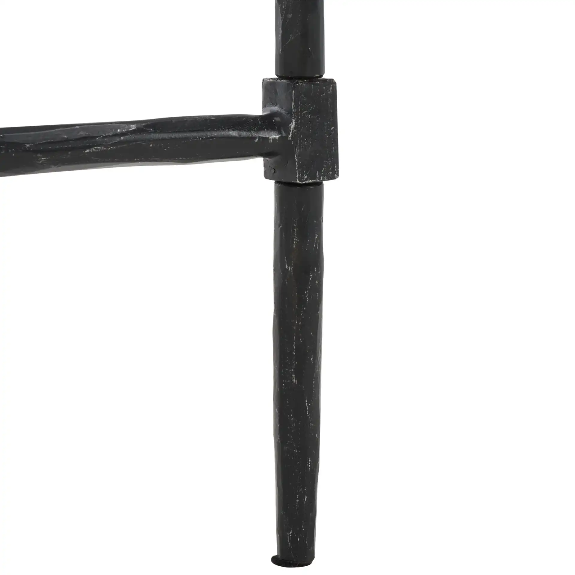 Isabellina Marble Console Table in Black / White, detail view