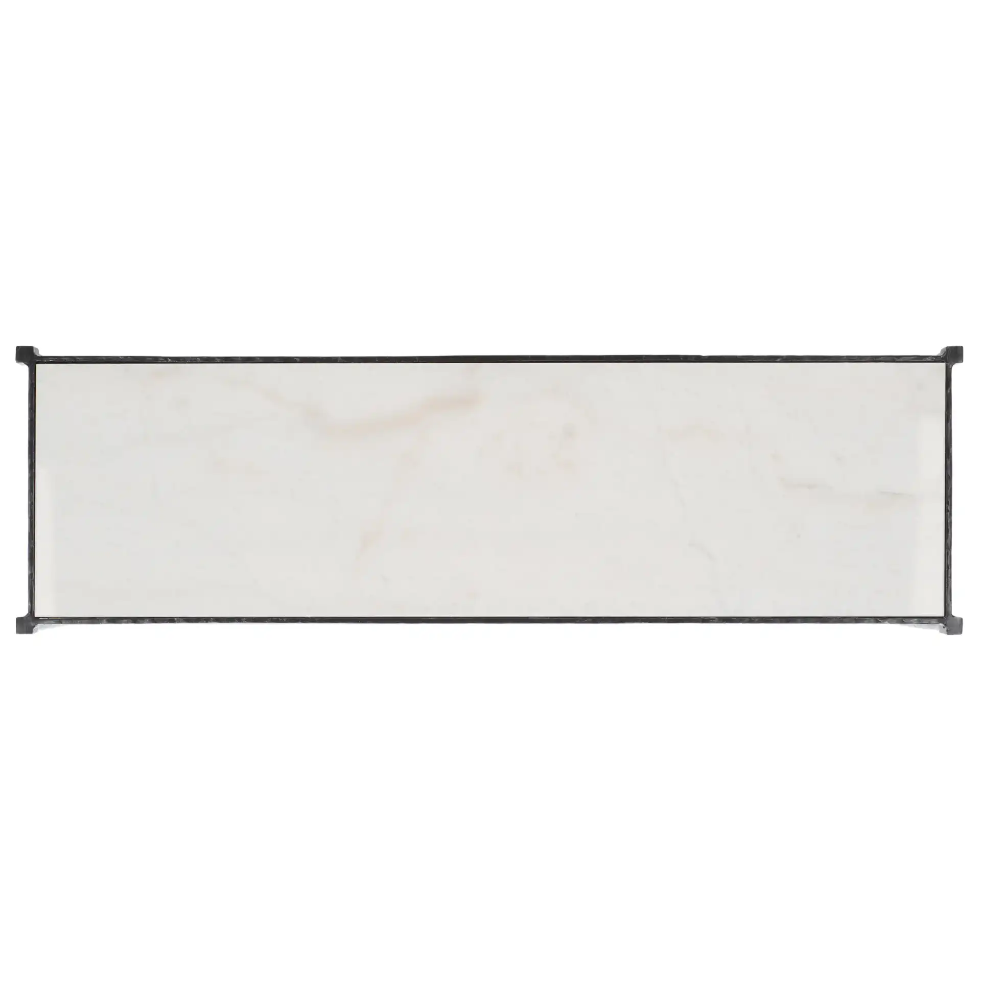 Isabellina Marble Console Table in Black / White, detail view