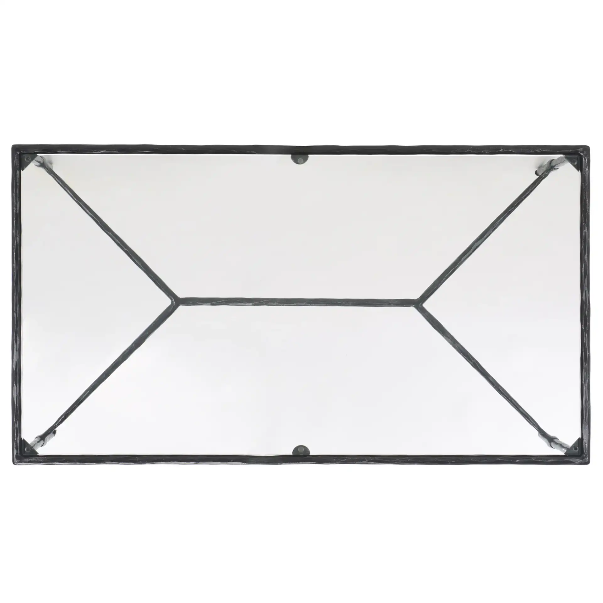 Isabellina Metal Coffee Table in Black / Clear, detail view