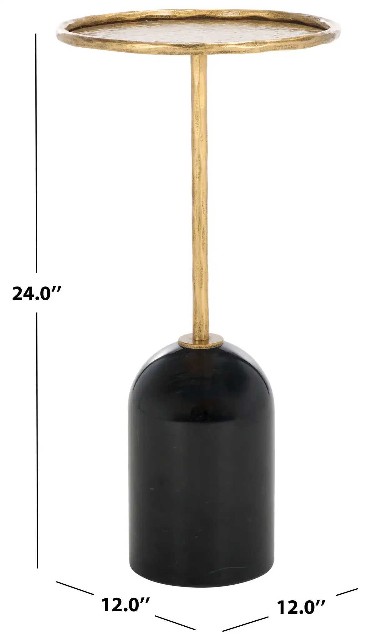 Tanyarose Metal Drink Table in Black, detail view