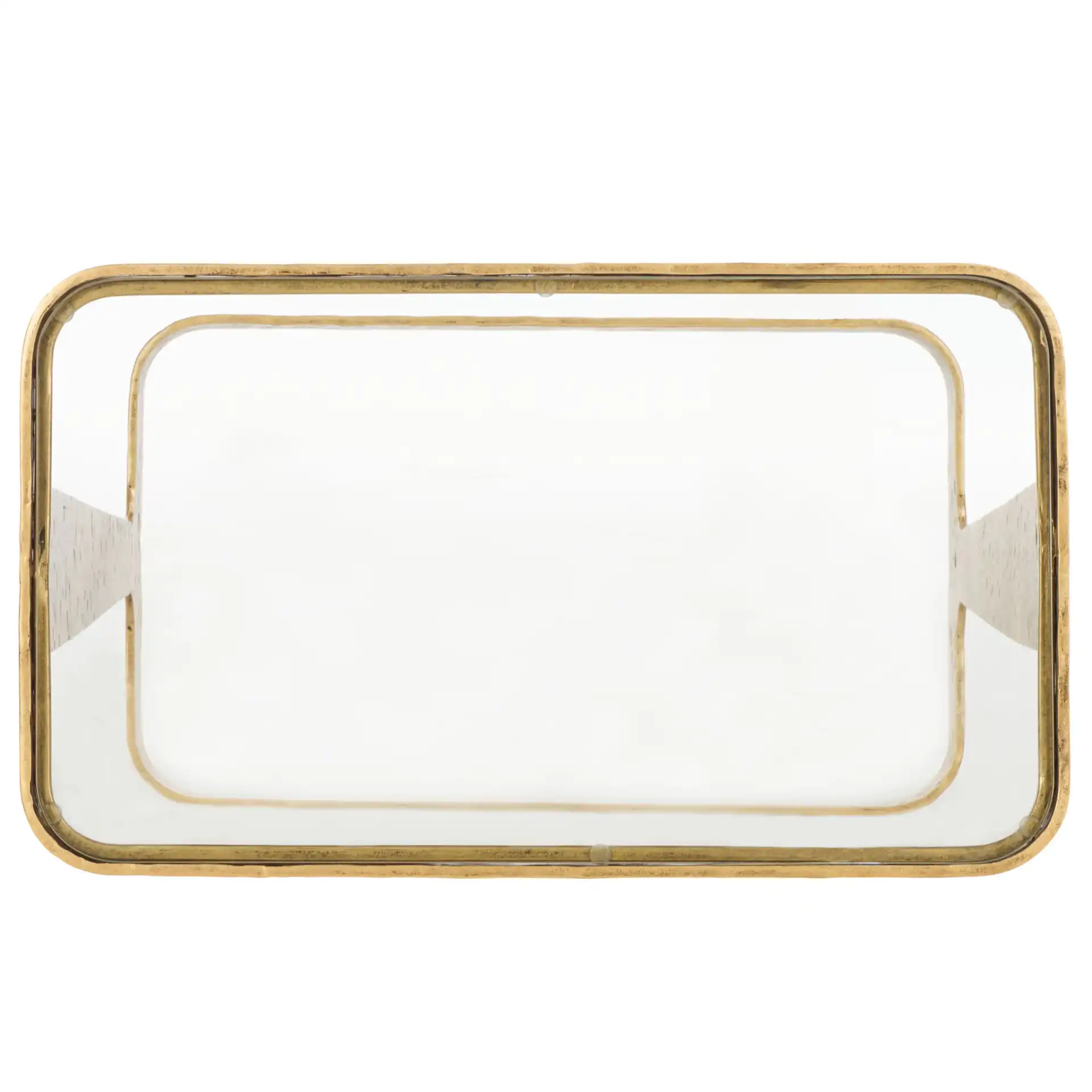 Viktor Metal Accent Table in Brass / Clear, detail view