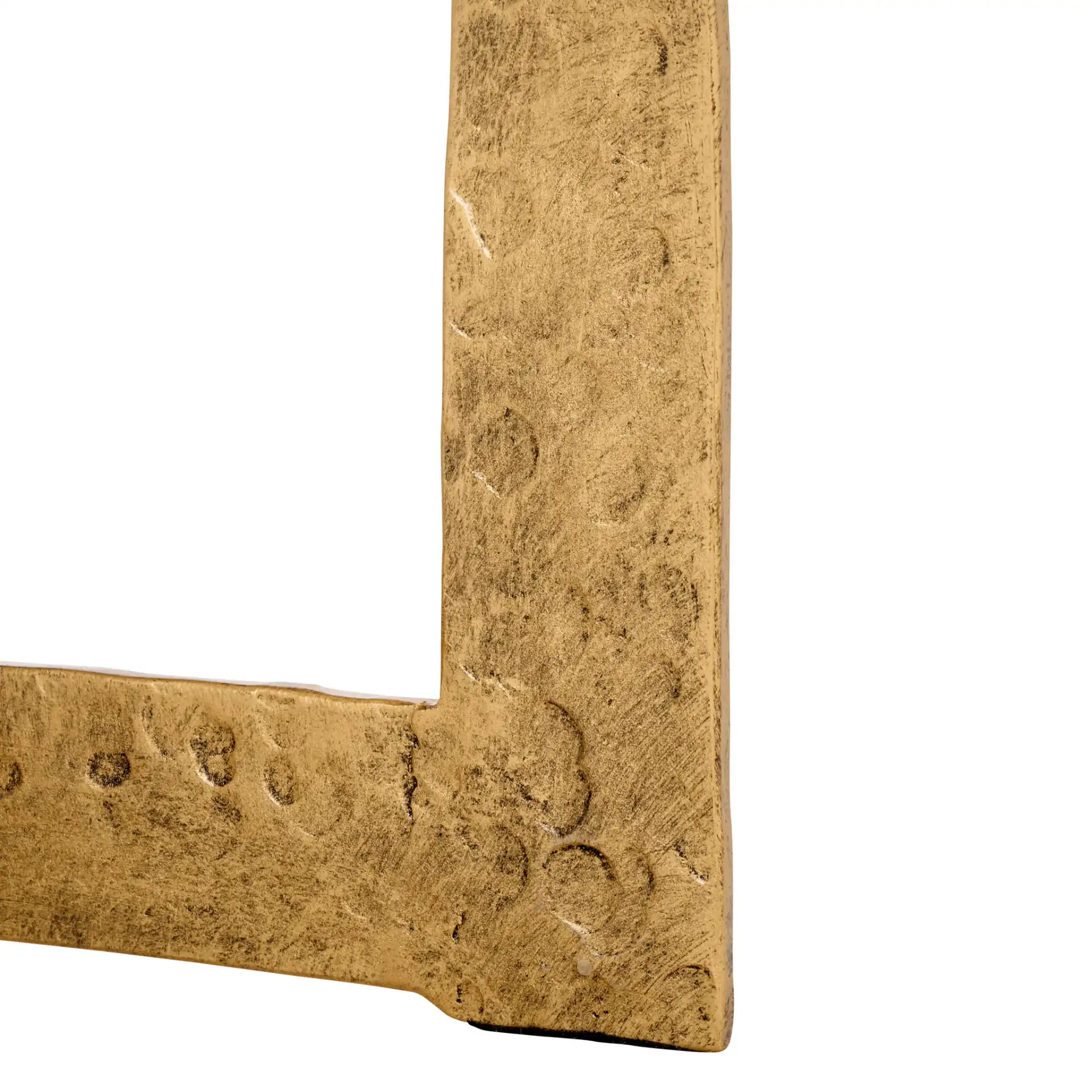 Raynie Metal Accent Table in Brass / White, detail view