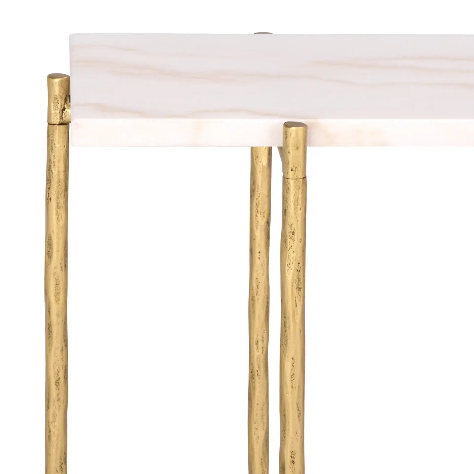 Giorgi Marble Top Console Table in Brass / White in a styled room