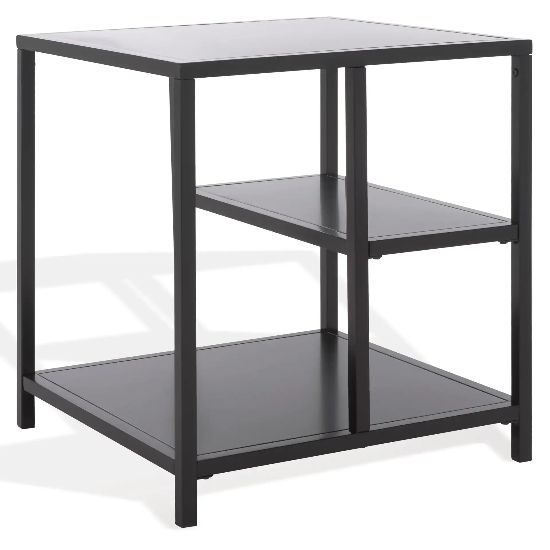 Hodge Metal Accent Table in Black, detail view