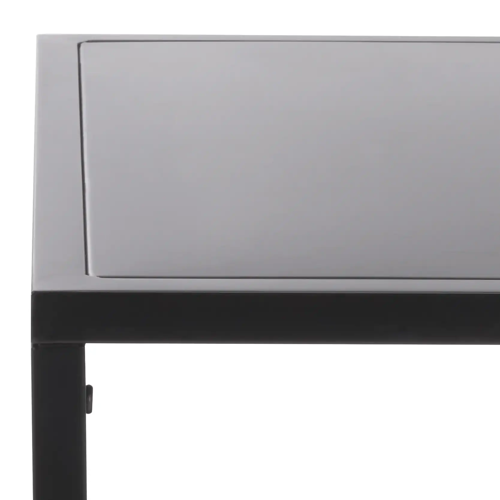 Hodge Metal Accent Table in Black in a styled room