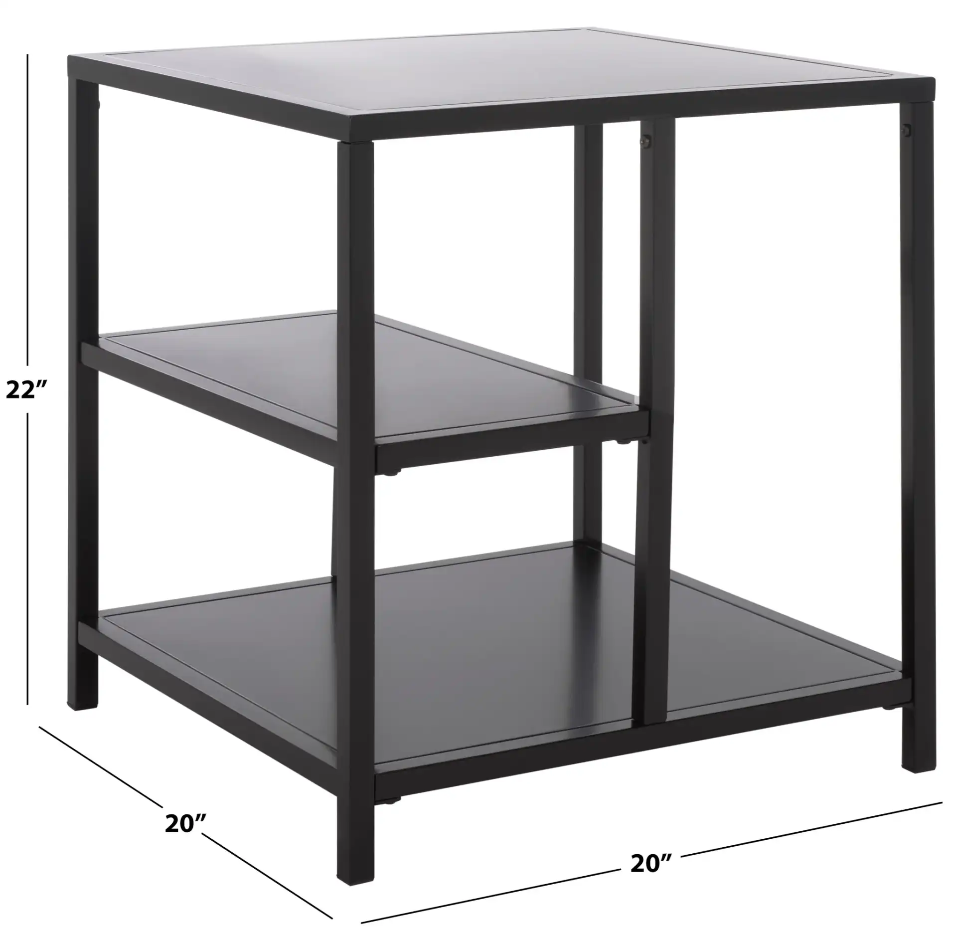 Hodge Metal Accent Table in Black, detail view