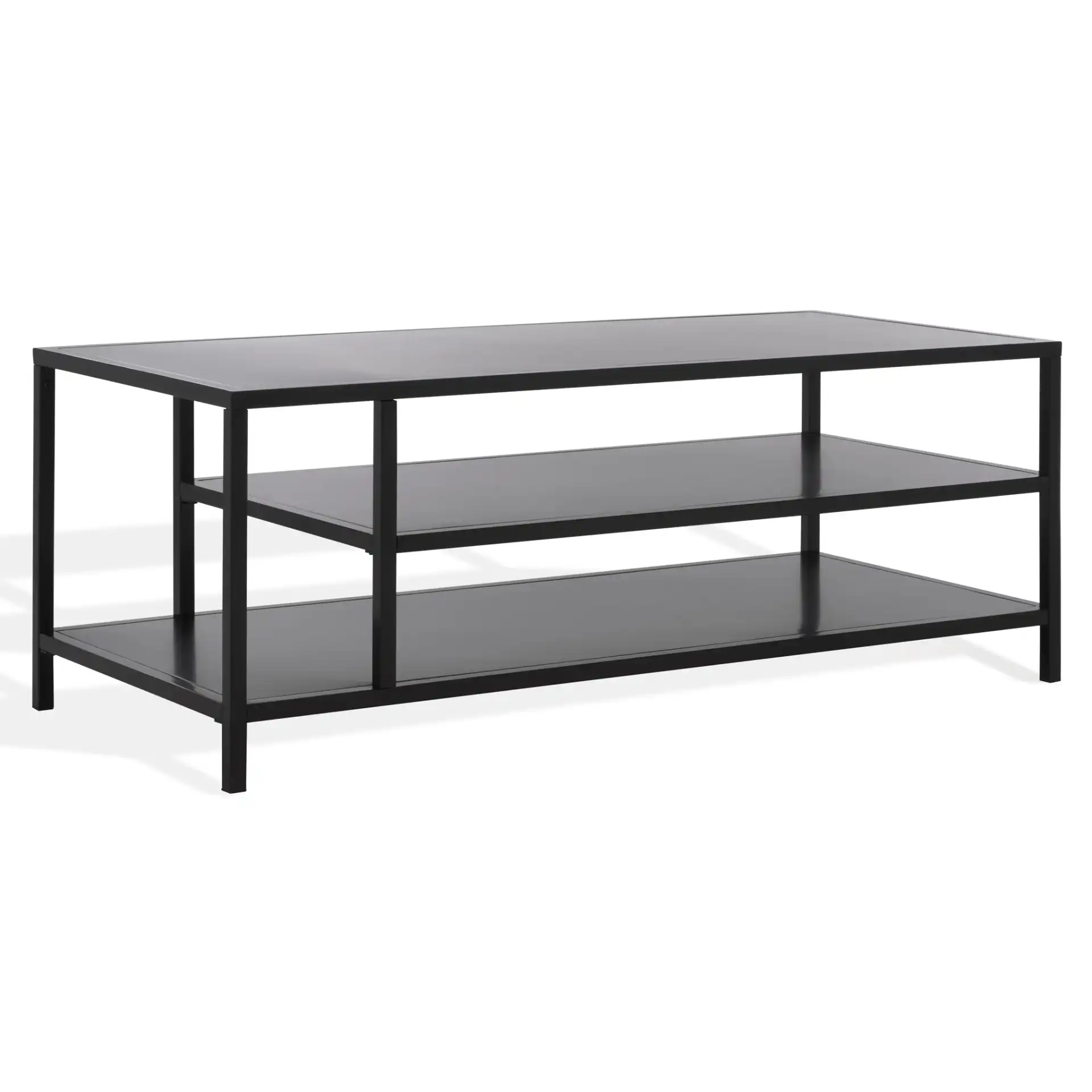 Hodge Metal Coffee Table in Black, detail view