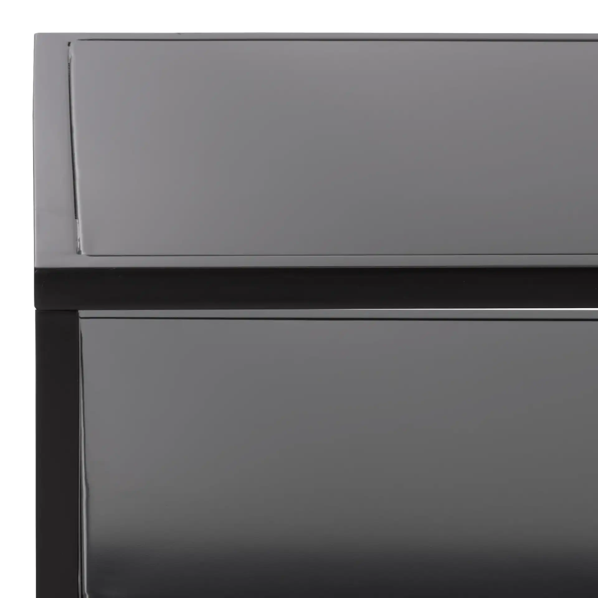 Hodge Metal Coffee Table in Black in a styled room