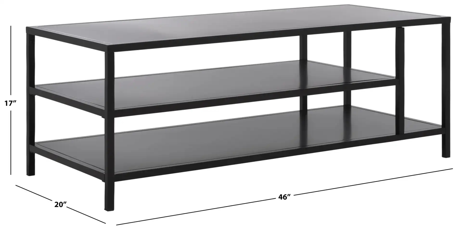 Hodge Metal Coffee Table in Black, detail view