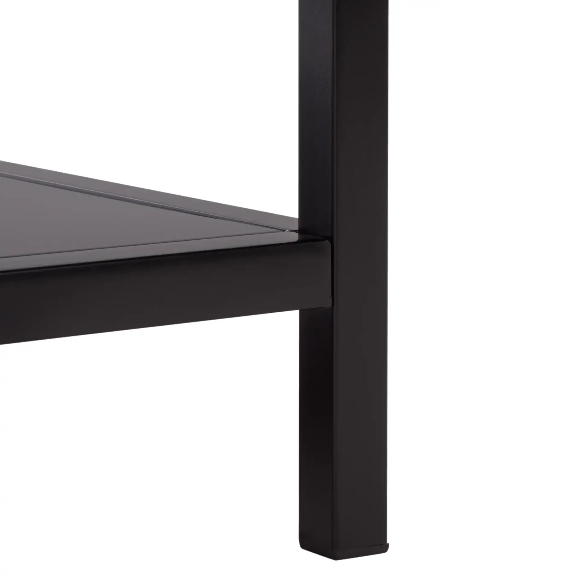 Hodge Metal Coffee Table in Black, detail view