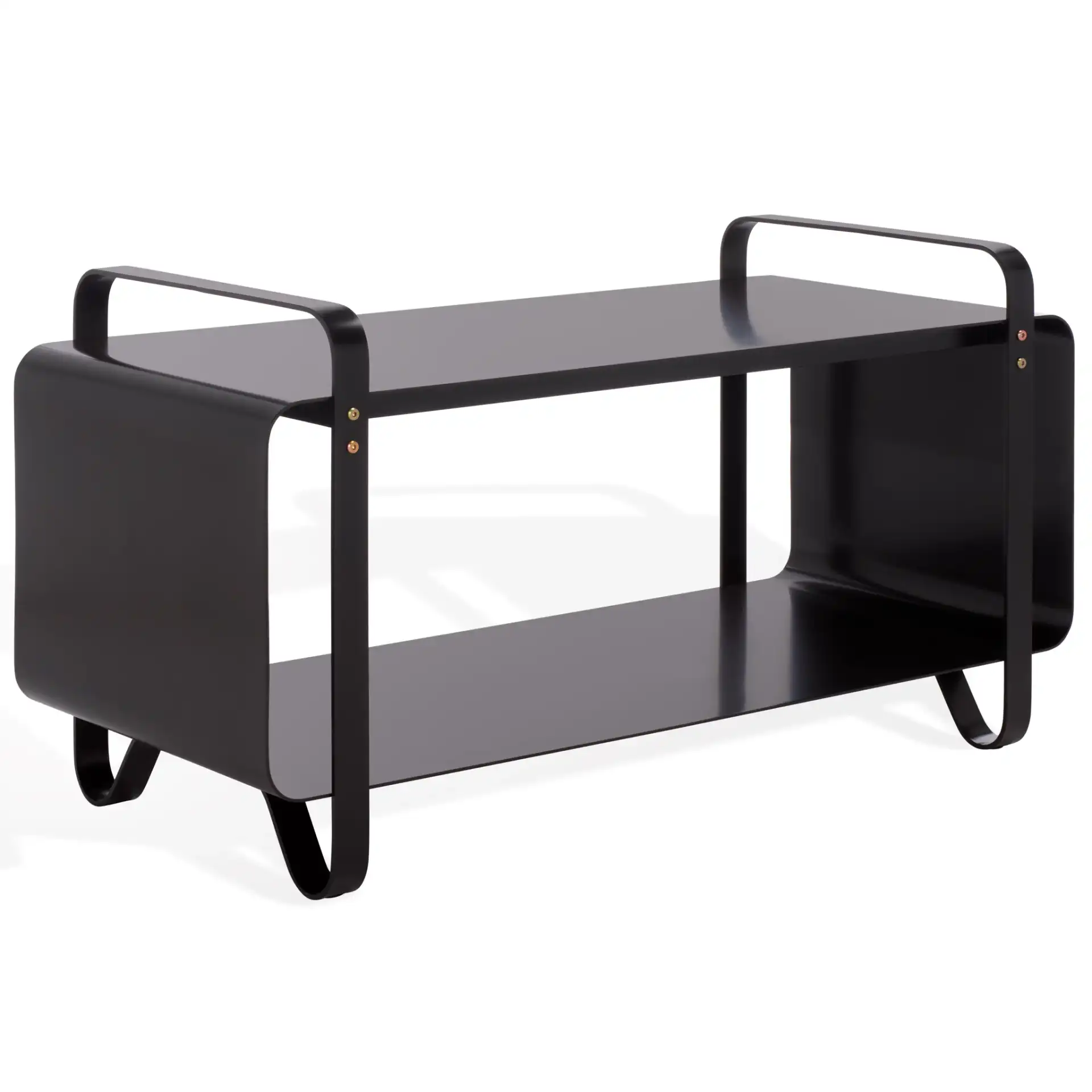 Fioretti Metal Bench in Black, detail view