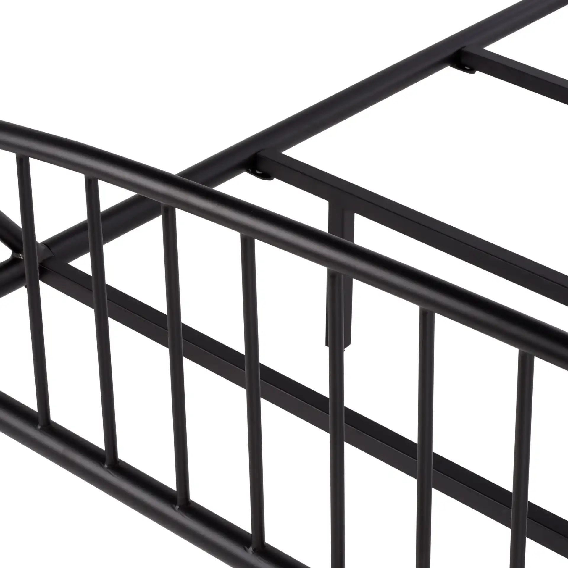 Sheeran Metal Spindle Bed in Black in a styled room