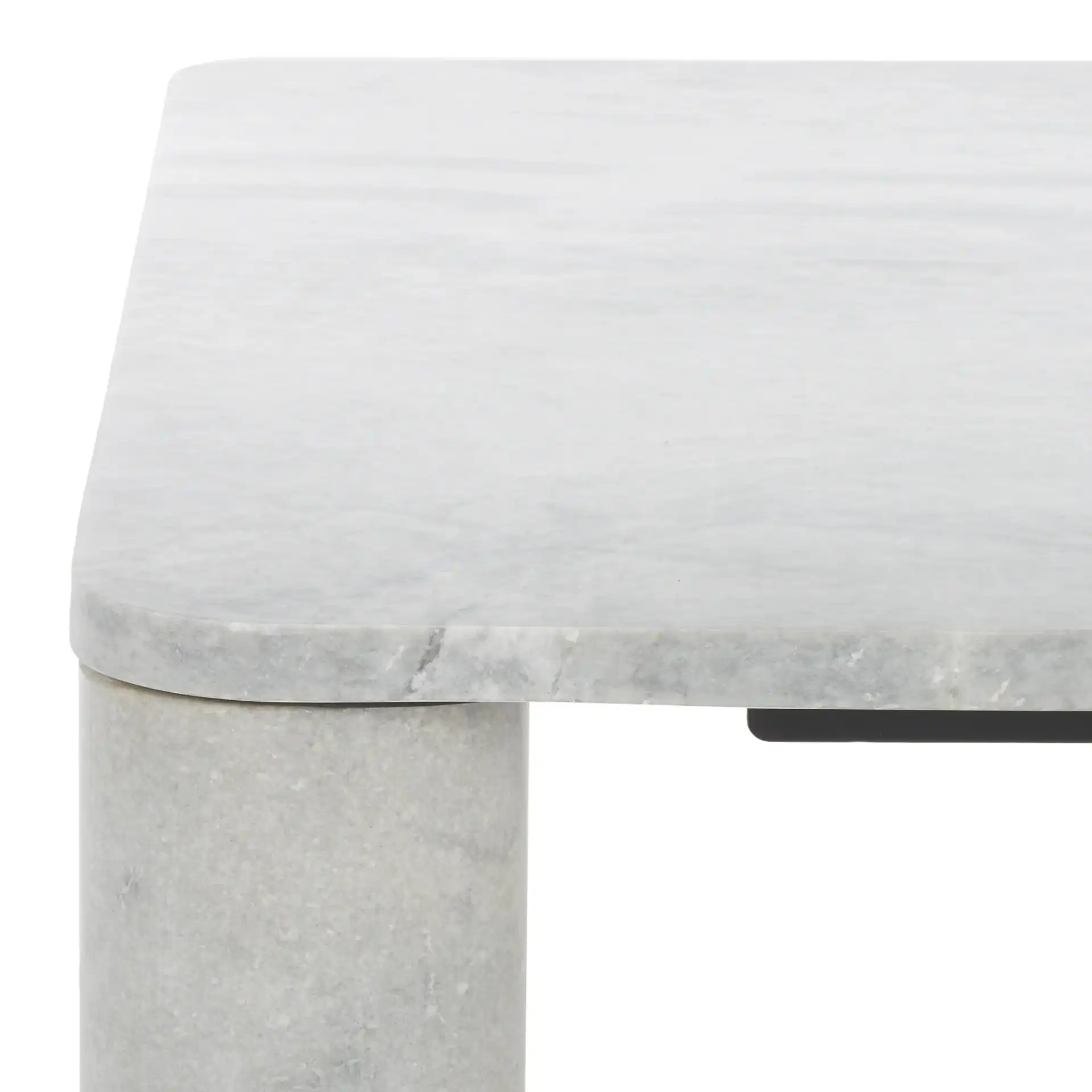 Nicoletta Marble Coffee Table in Light Gray in a styled room