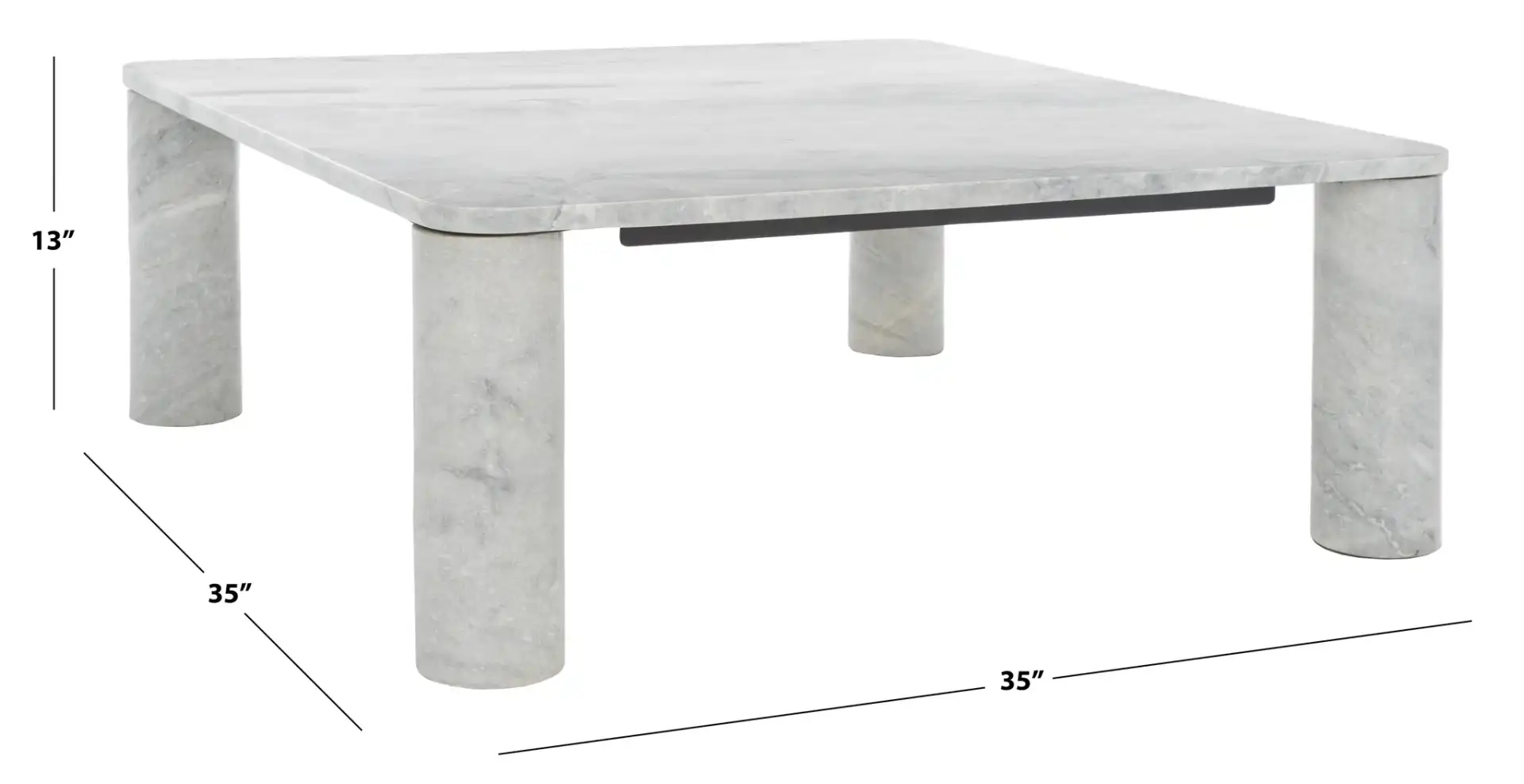 Nicoletta Marble Coffee Table in Light Gray, detail view
