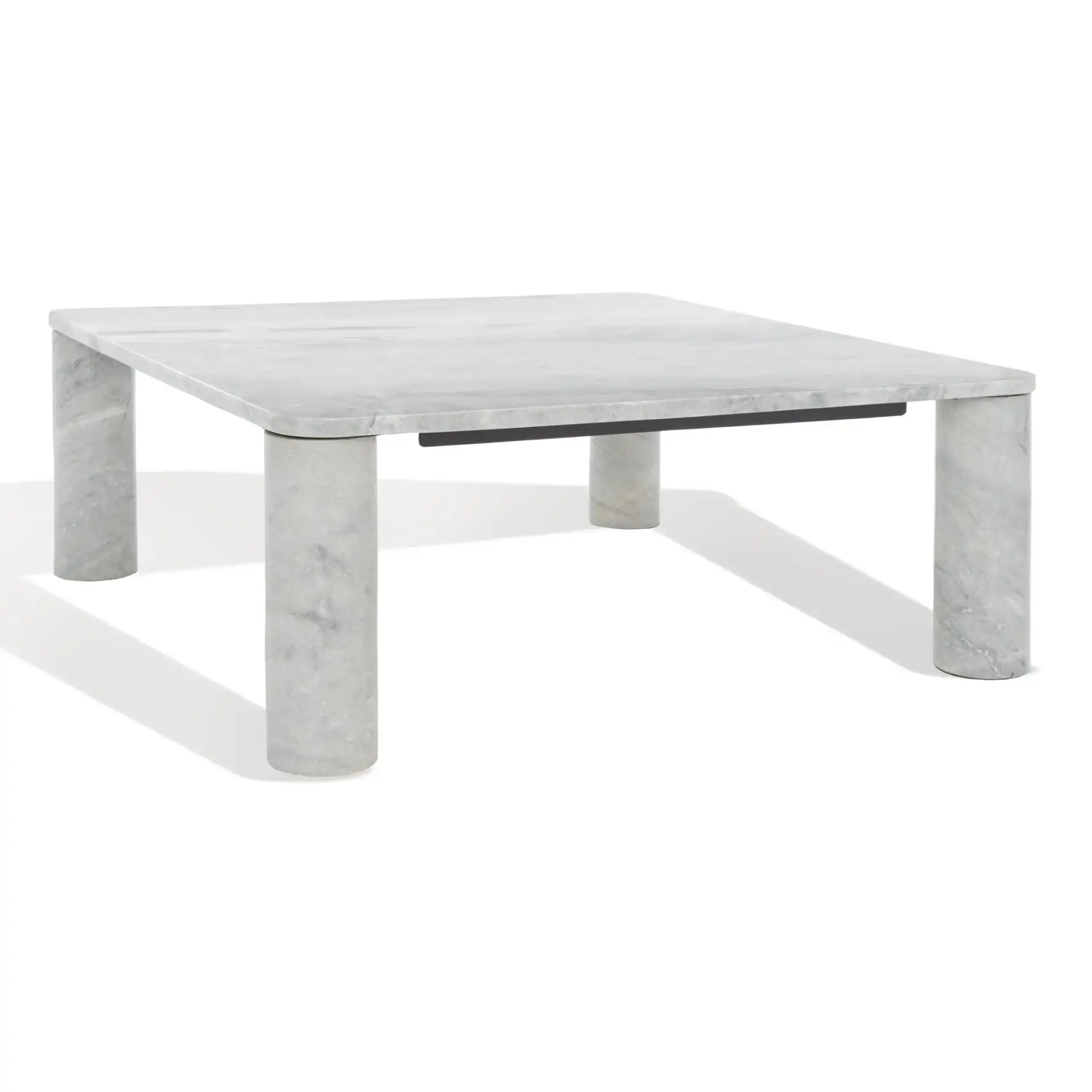 Nicoletta Marble Coffee Table in Light Gray, detail view