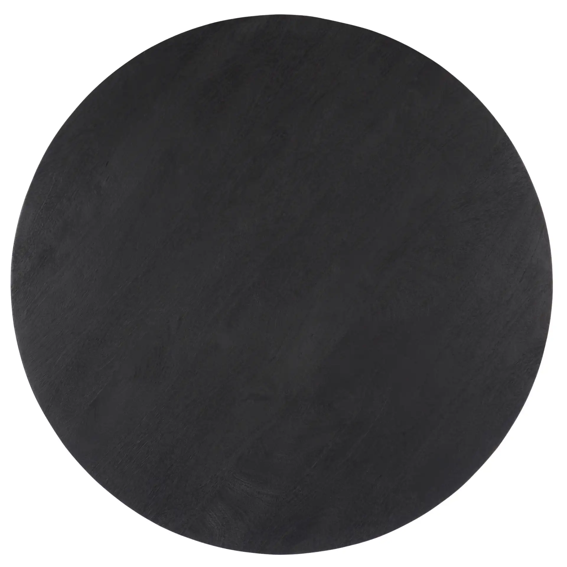 Calhoun Round Wood Coffee Table in Black, detail view