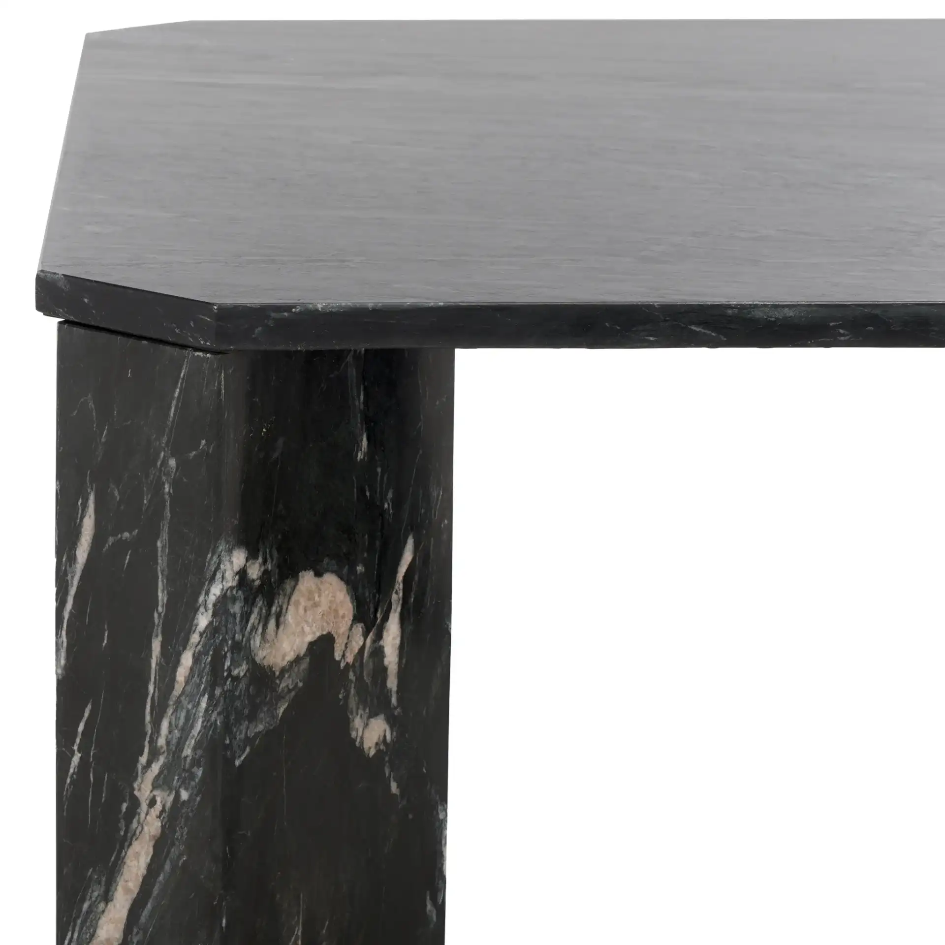 Daysi Marble Coffee Table in Black in a styled room