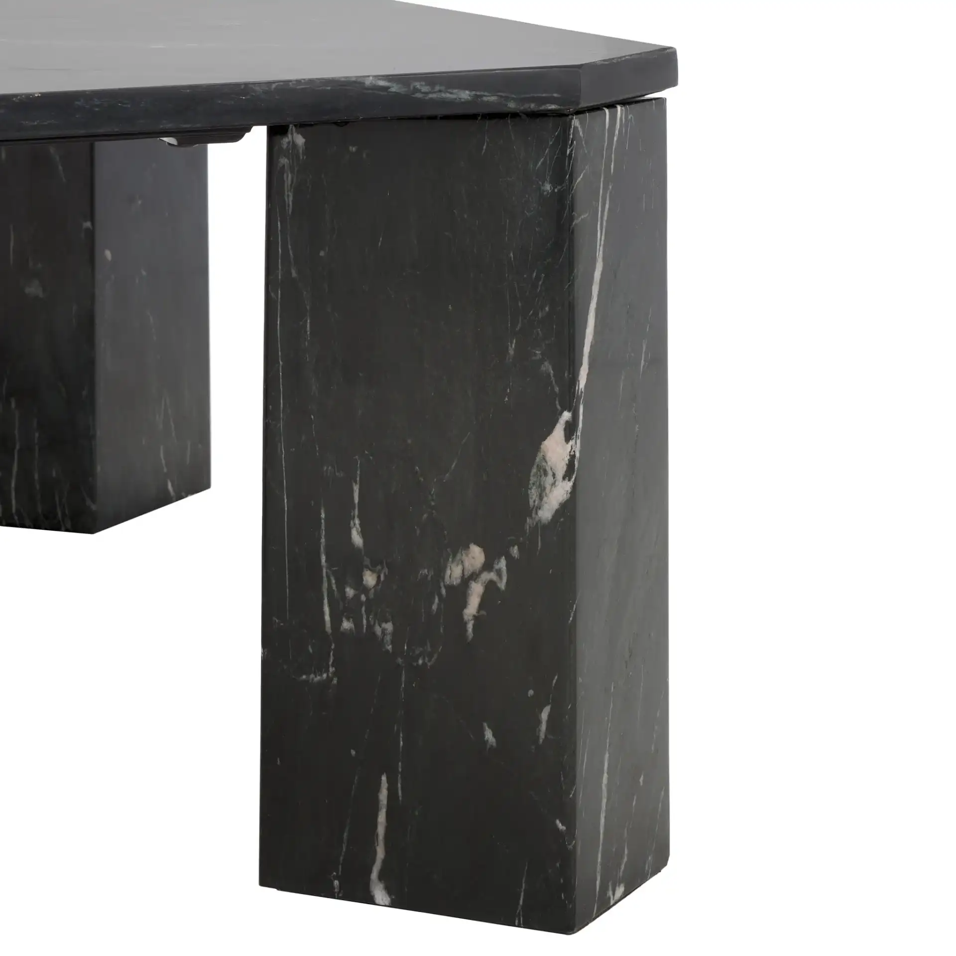 Daysi Marble Coffee Table in Black, detail view