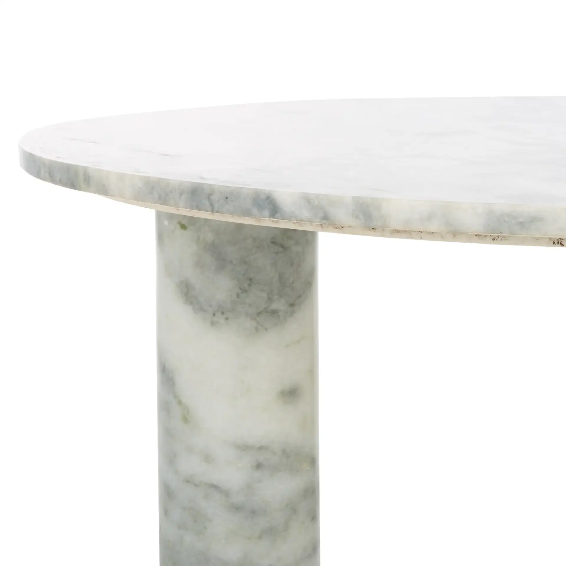Giabella Marble Coffee Table in White / Brown in a styled room