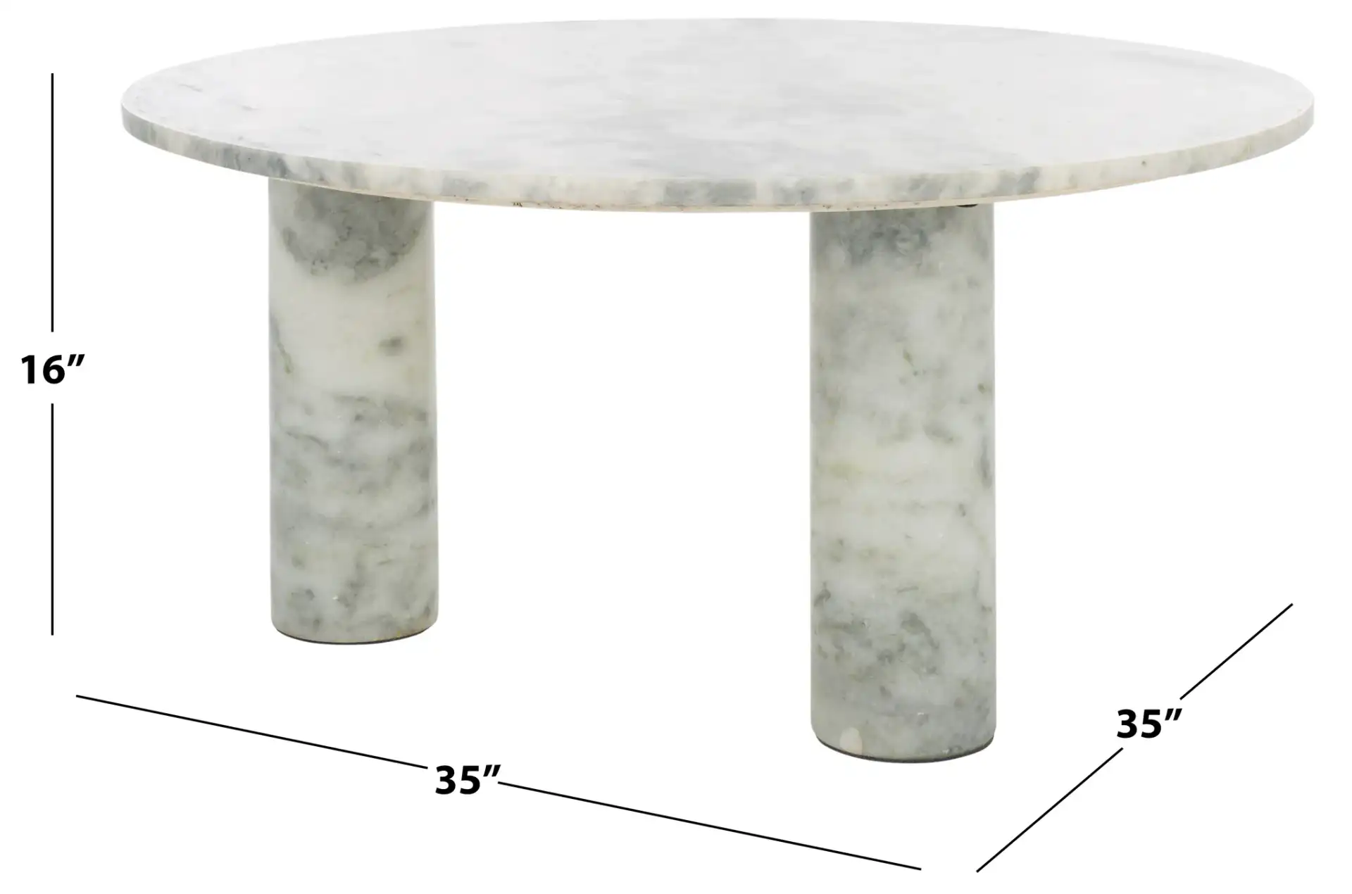 Giabella Marble Coffee Table in White / Brown, detail view