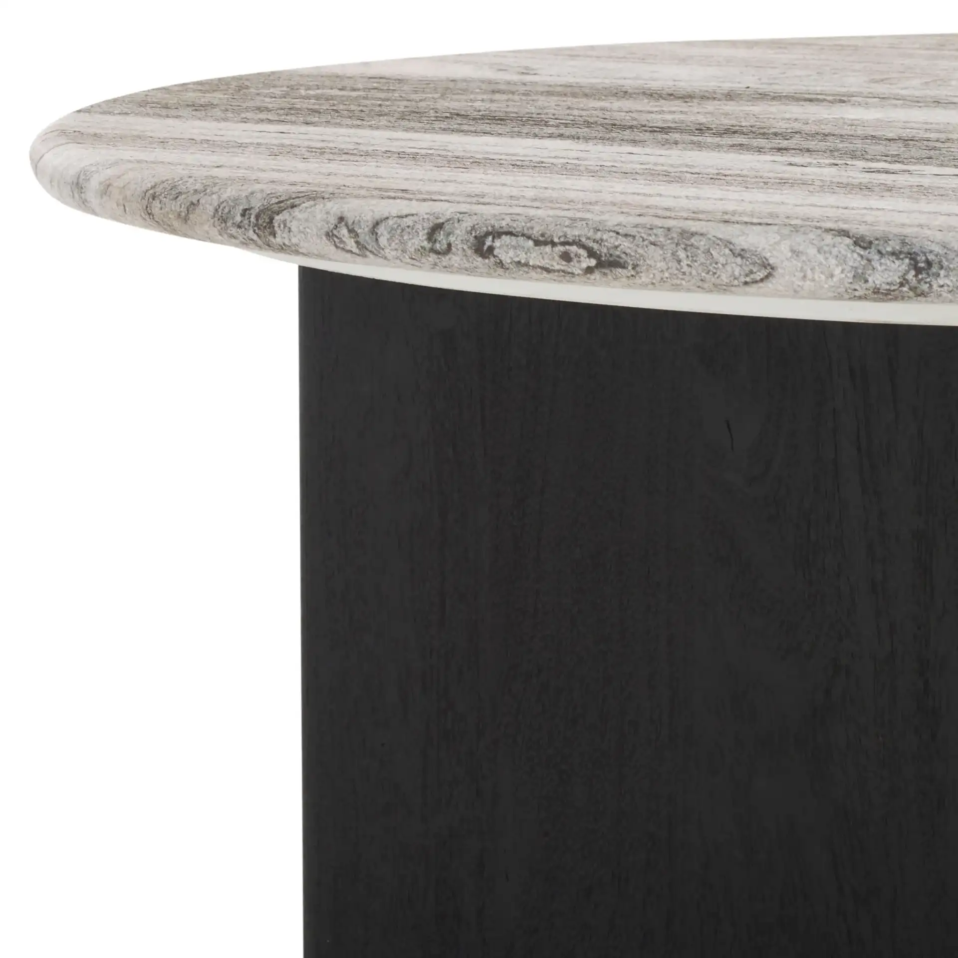 Lauresse Marble Coffee Table in Walnut / Gray in a styled room