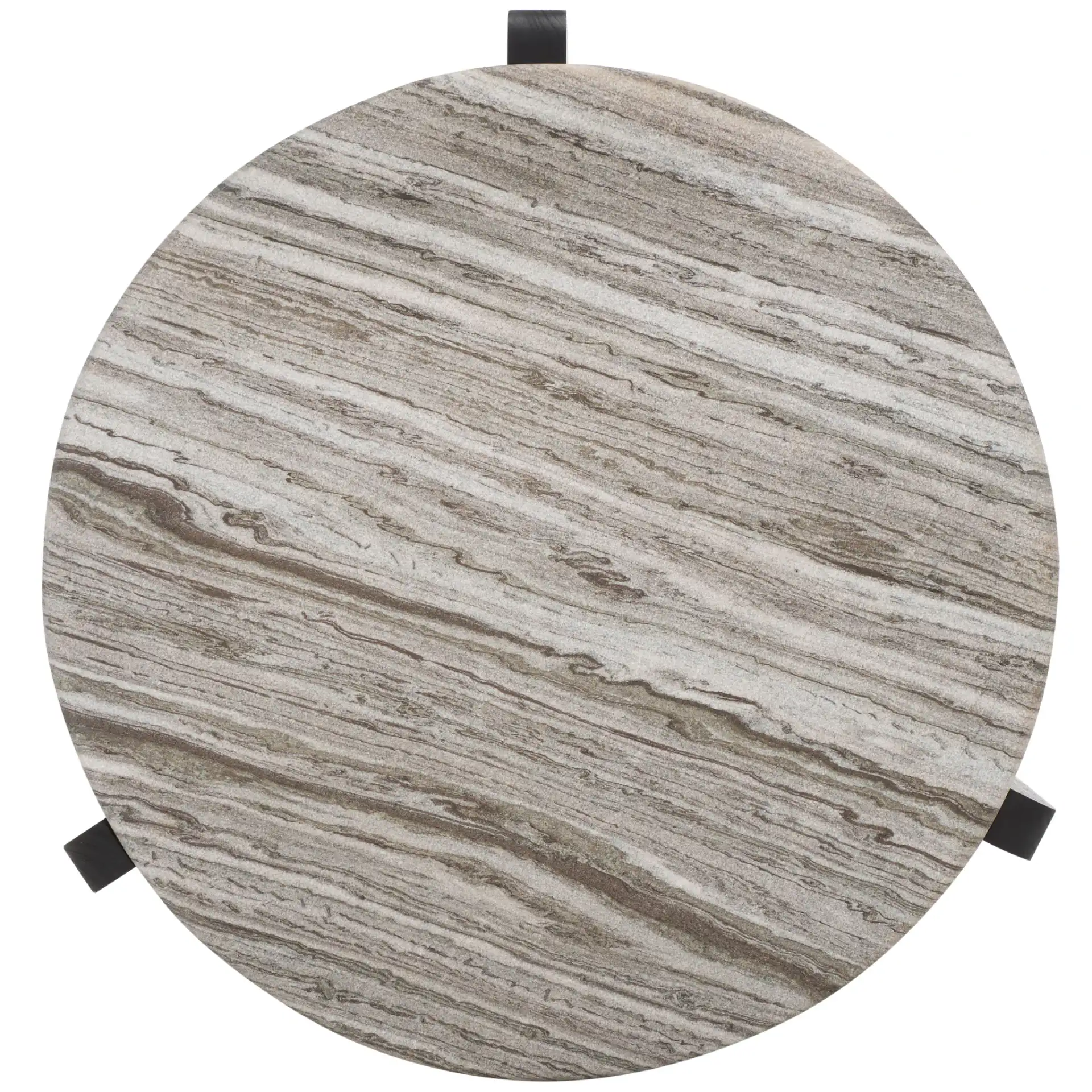Graelyn Marble Top Coffee Table in Black / Gray, detail view