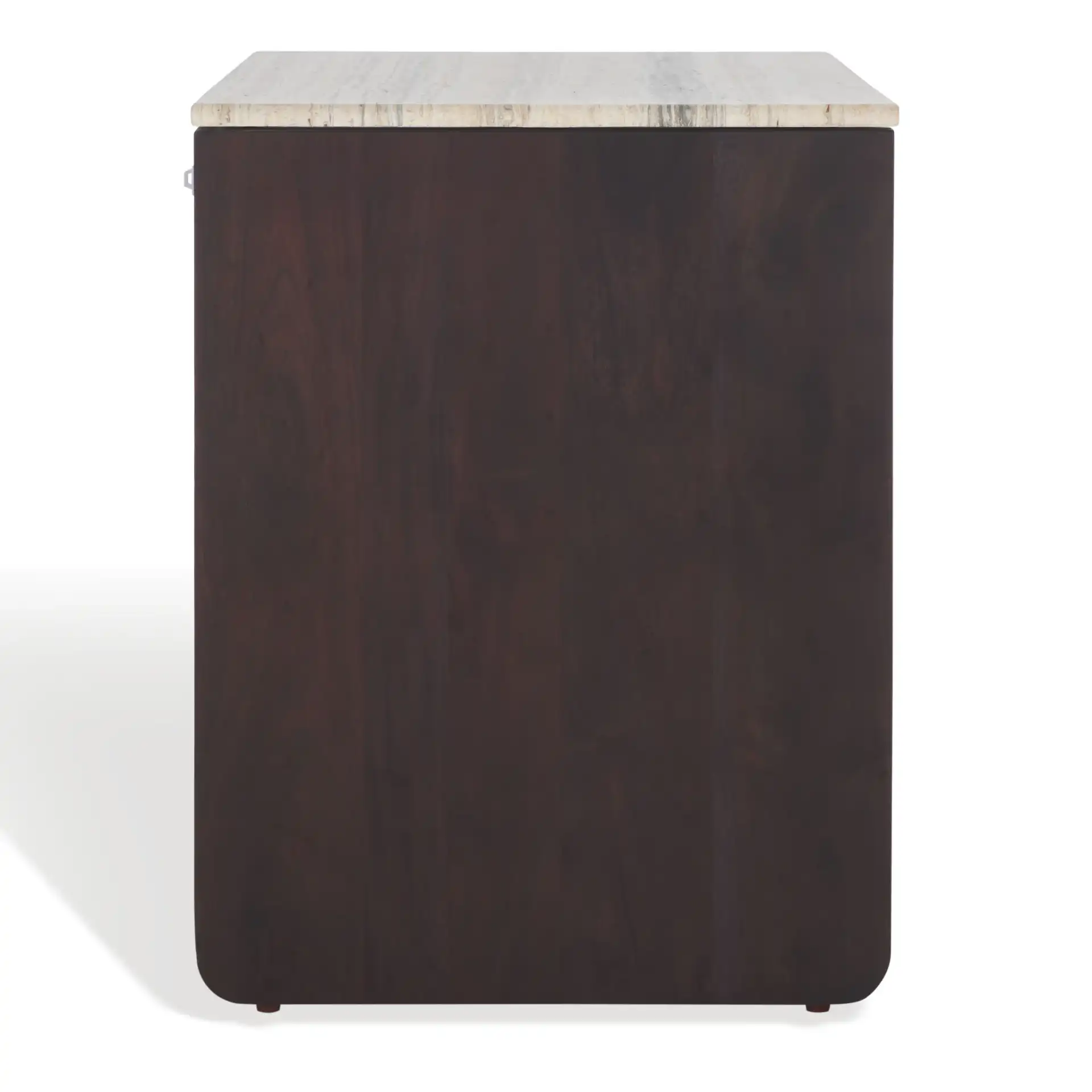 Floris Travertine Nightstand in Travertine / Black, detail view