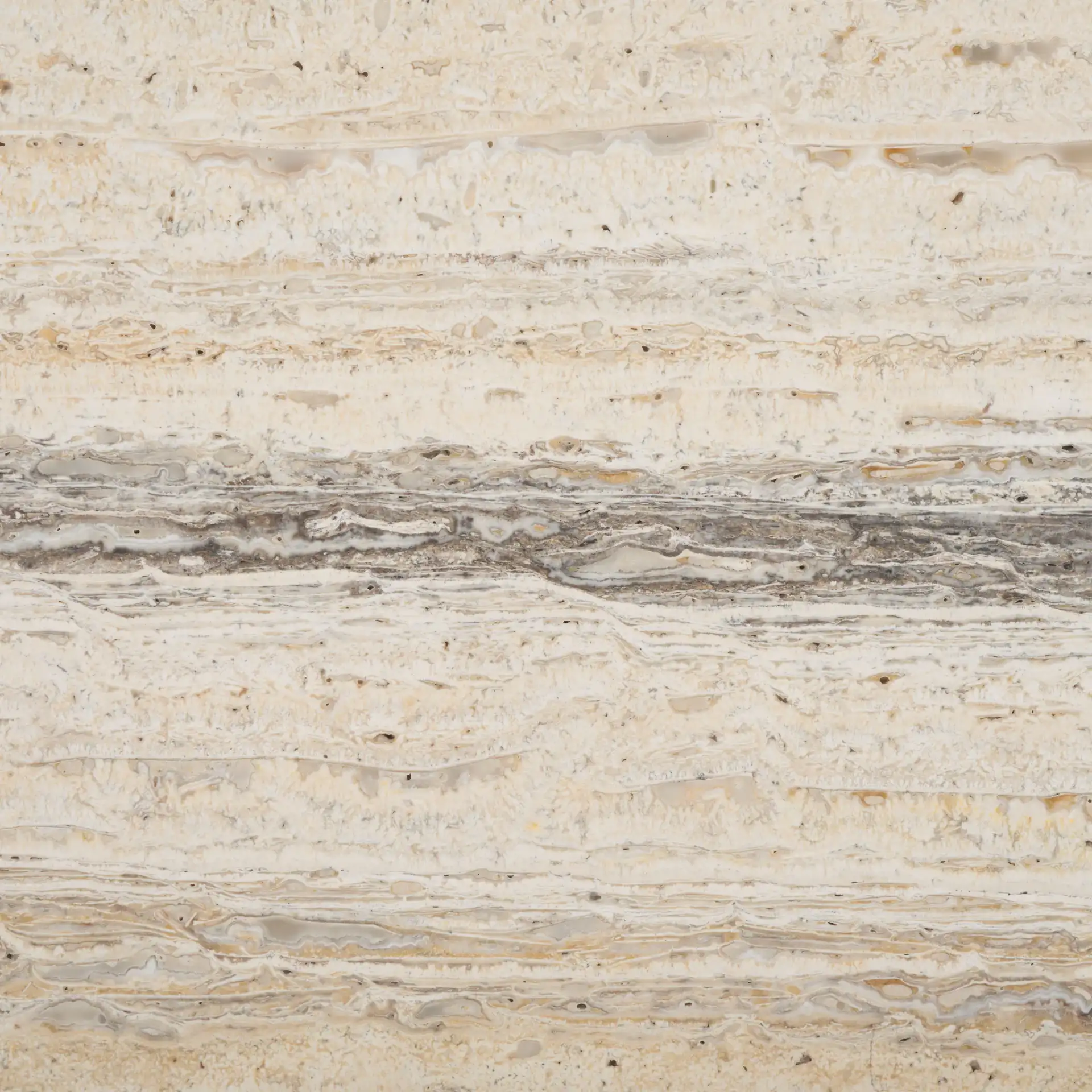 Floris Travertine Nightstand in Travertine / Black, detail view