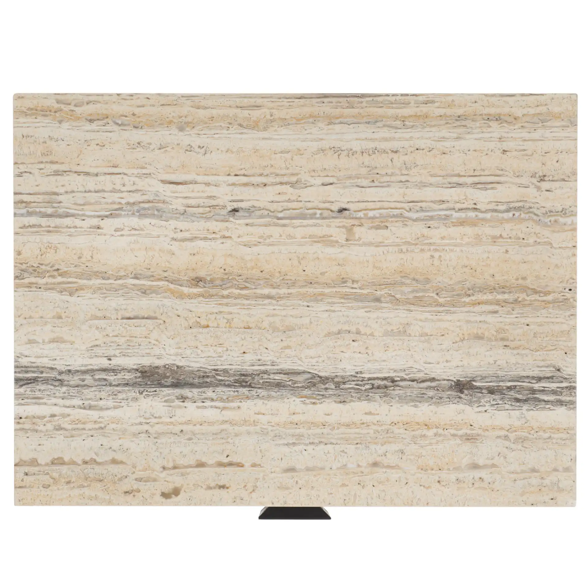 Floris Travertine Nightstand in Travertine / Black, detail view