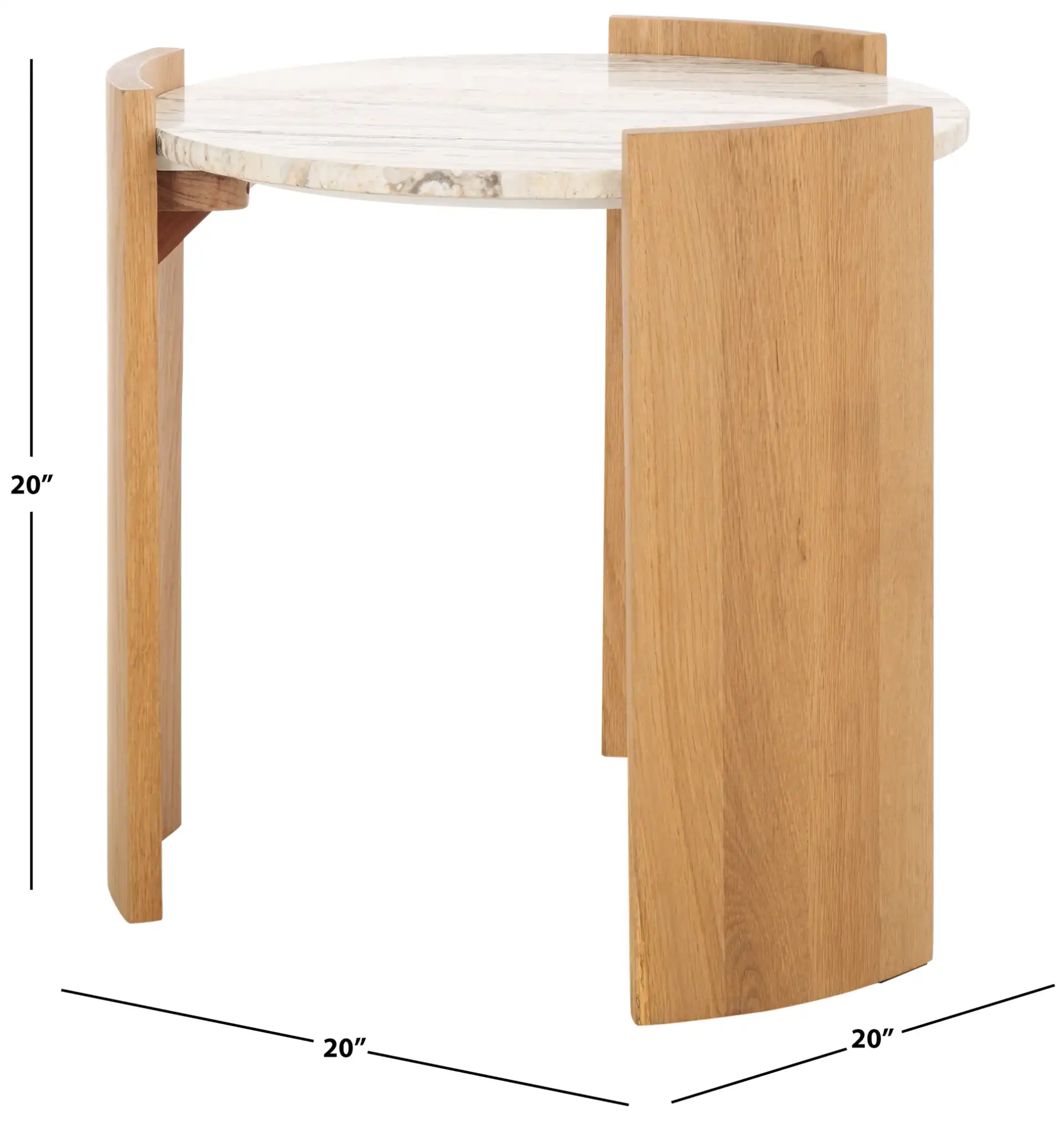 Damarcus Travertine Accent Table in Natural / Travertine, detail view