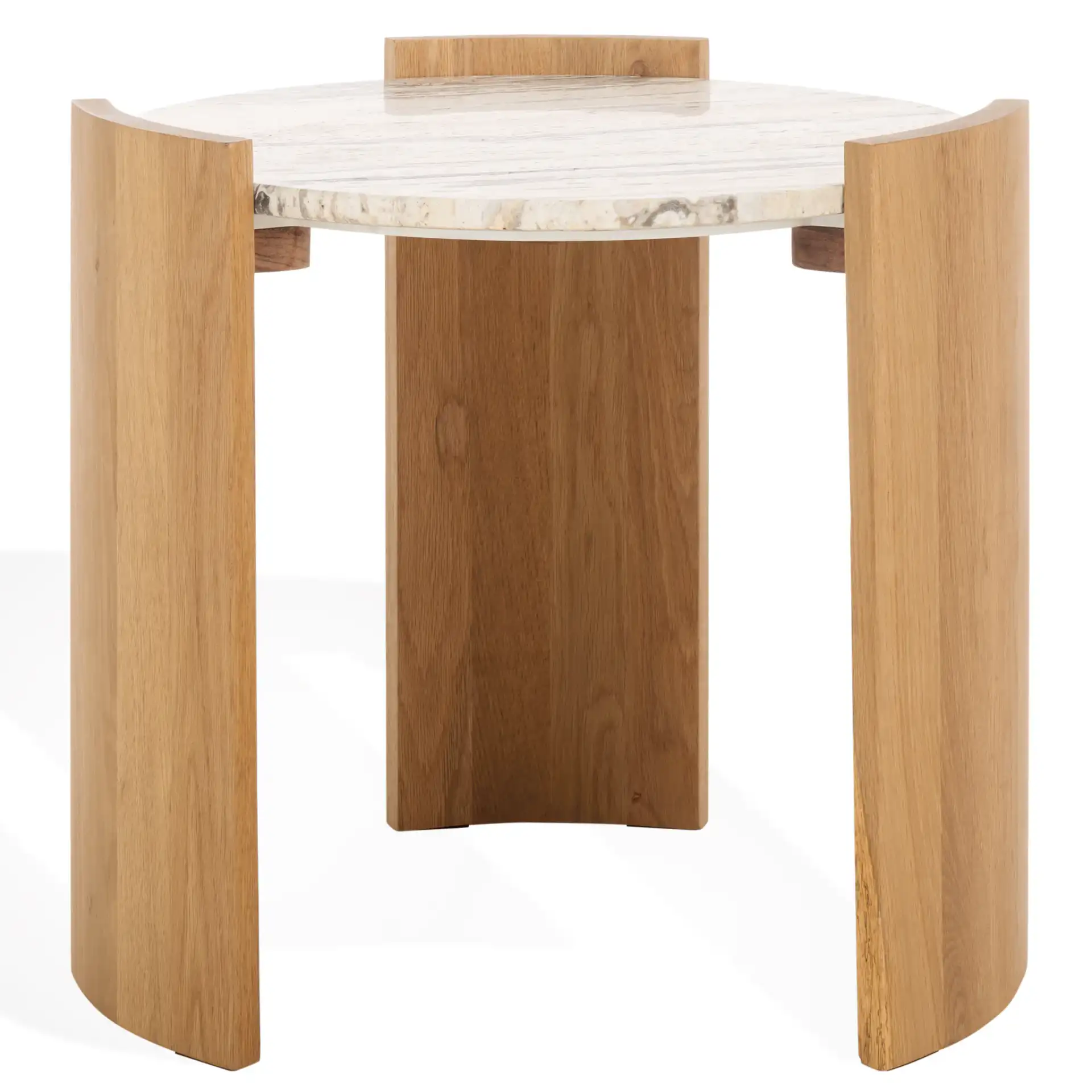Damarcus Travertine Accent Table in Natural / Travertine, detail view