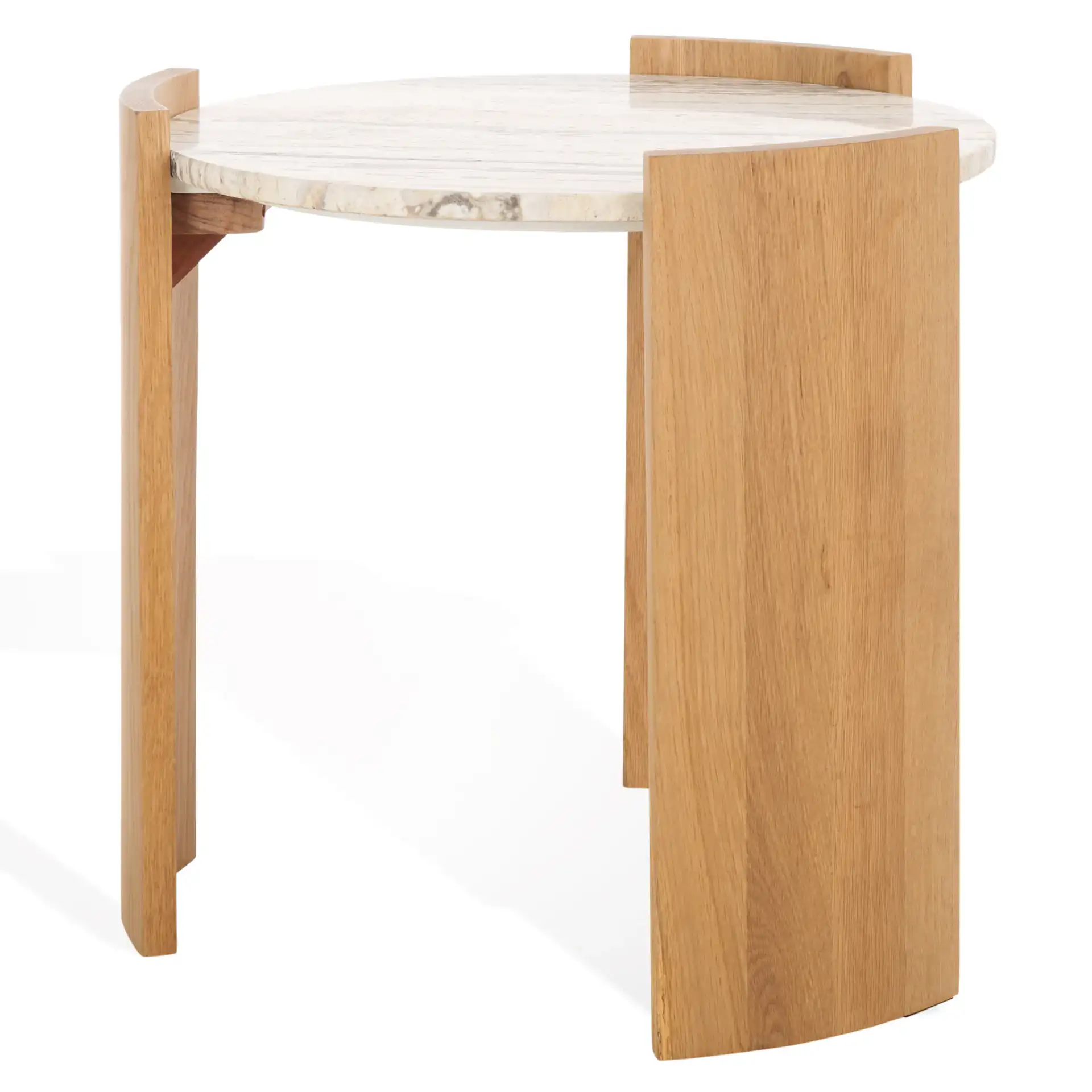 Damarcus Travertine Accent Table in Natural / Travertine, detail view