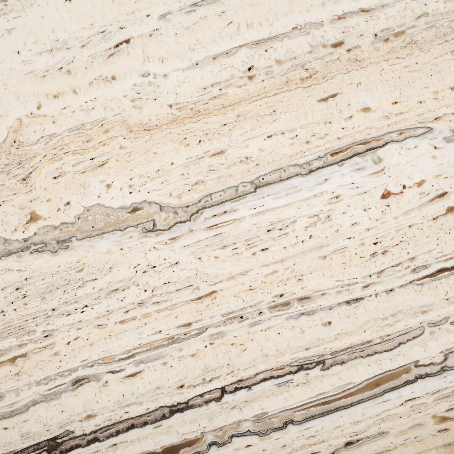 Damarcus Travertine Accent Table in Natural / Travertine, detail view