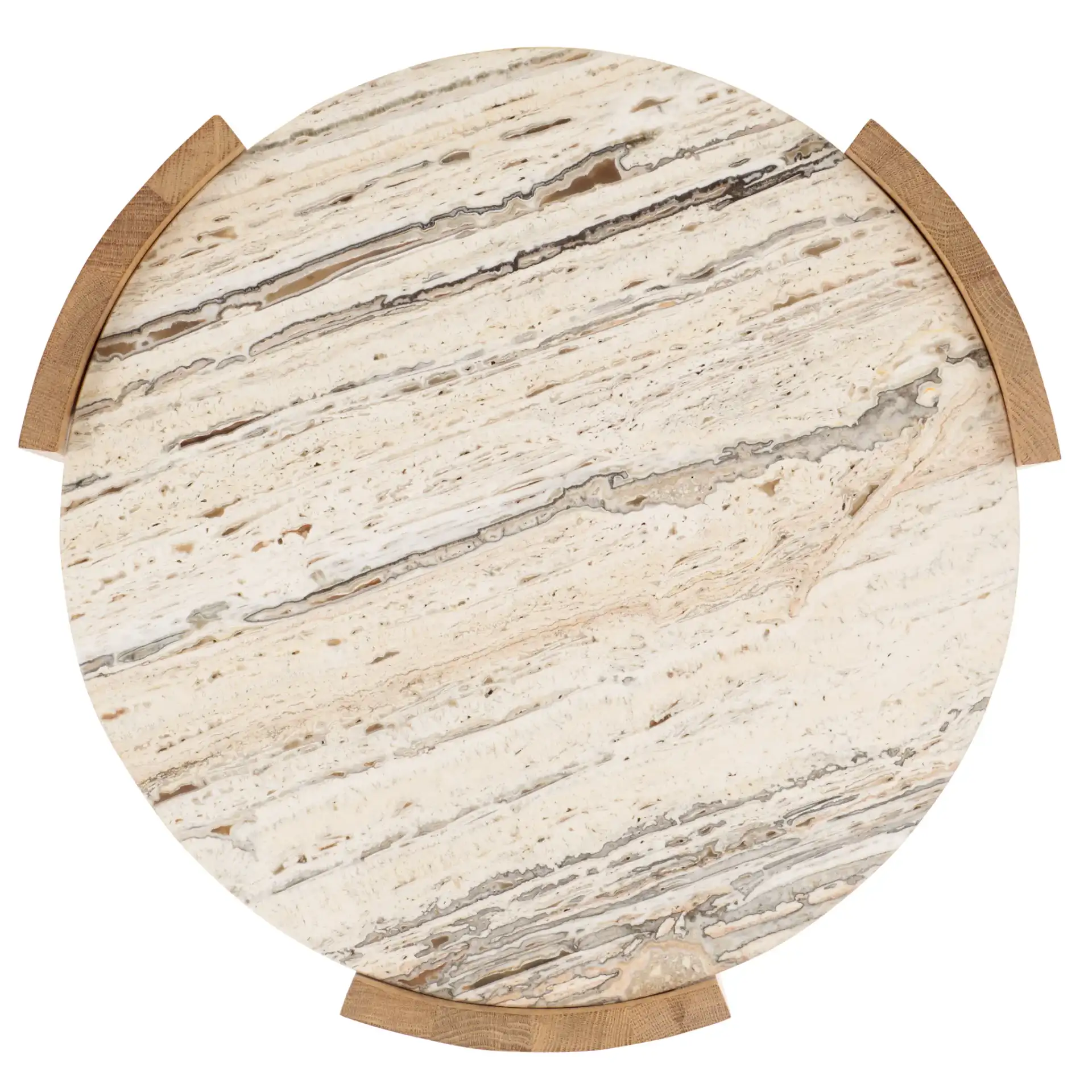 Damarcus Travertine Accent Table in Natural / Travertine, detail view