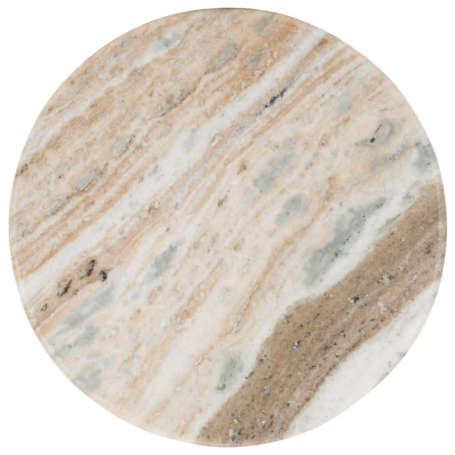Roxiella Marble Accent Table in Brown / Natural, detail view