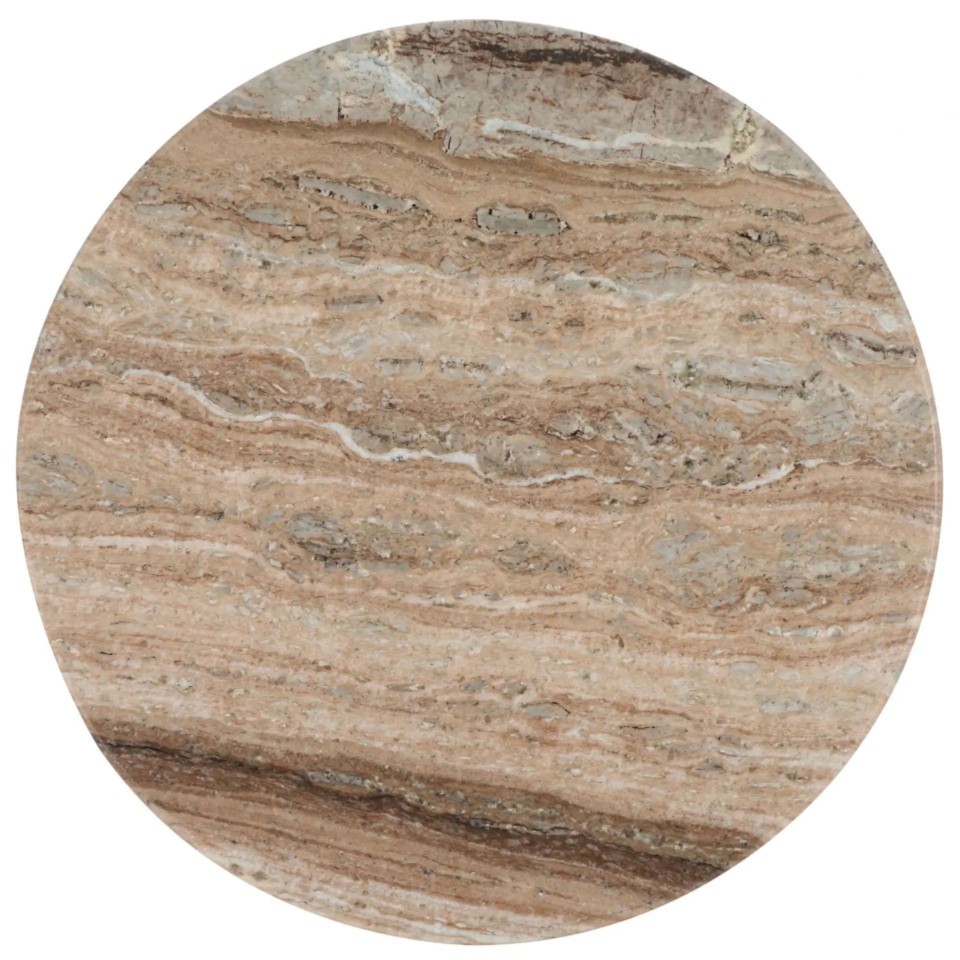 Roxiella Marble Coffee Table in Brown / Natural, detail view
