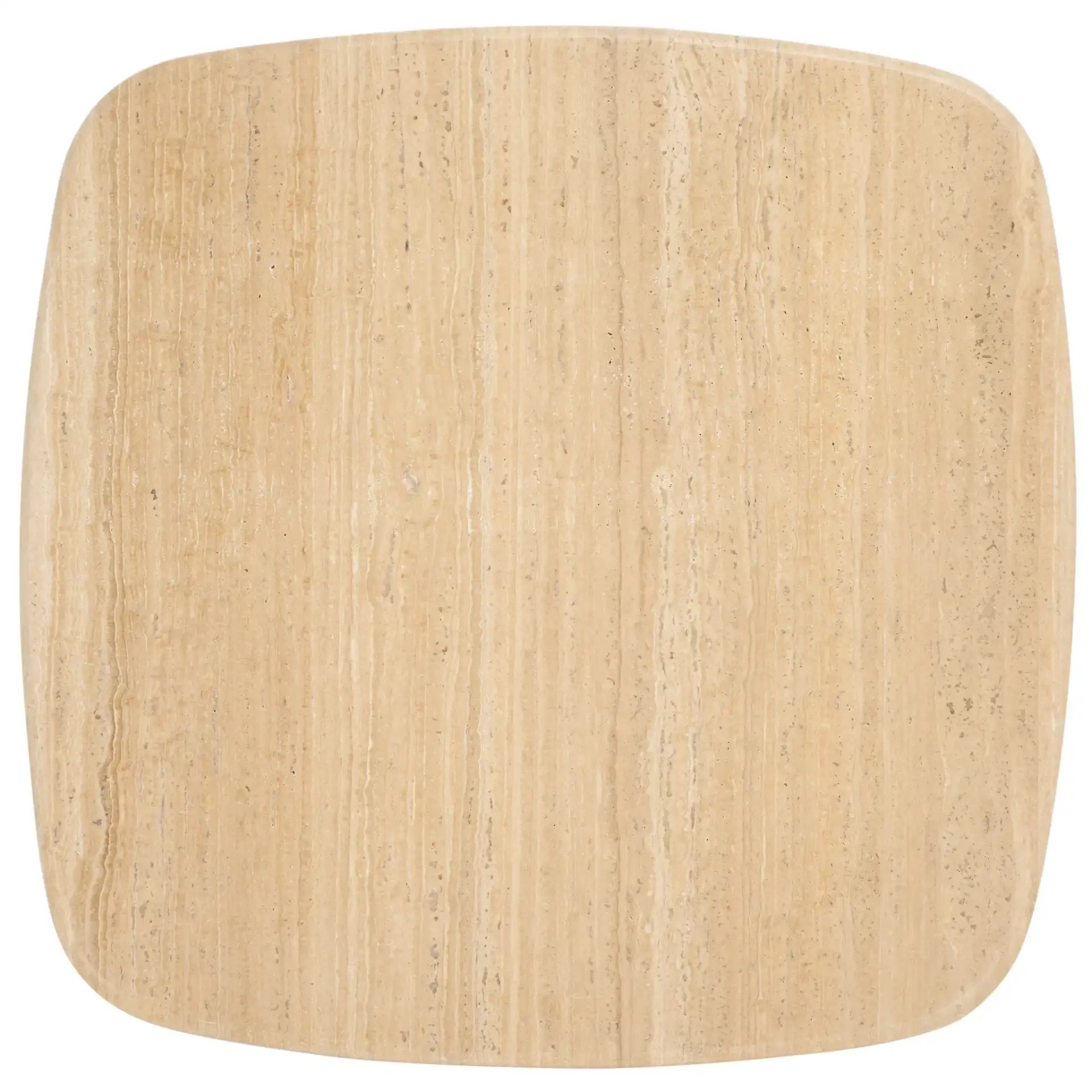 Celestyn Square Travertine Coffee Table in Travertine / Black, detail view
