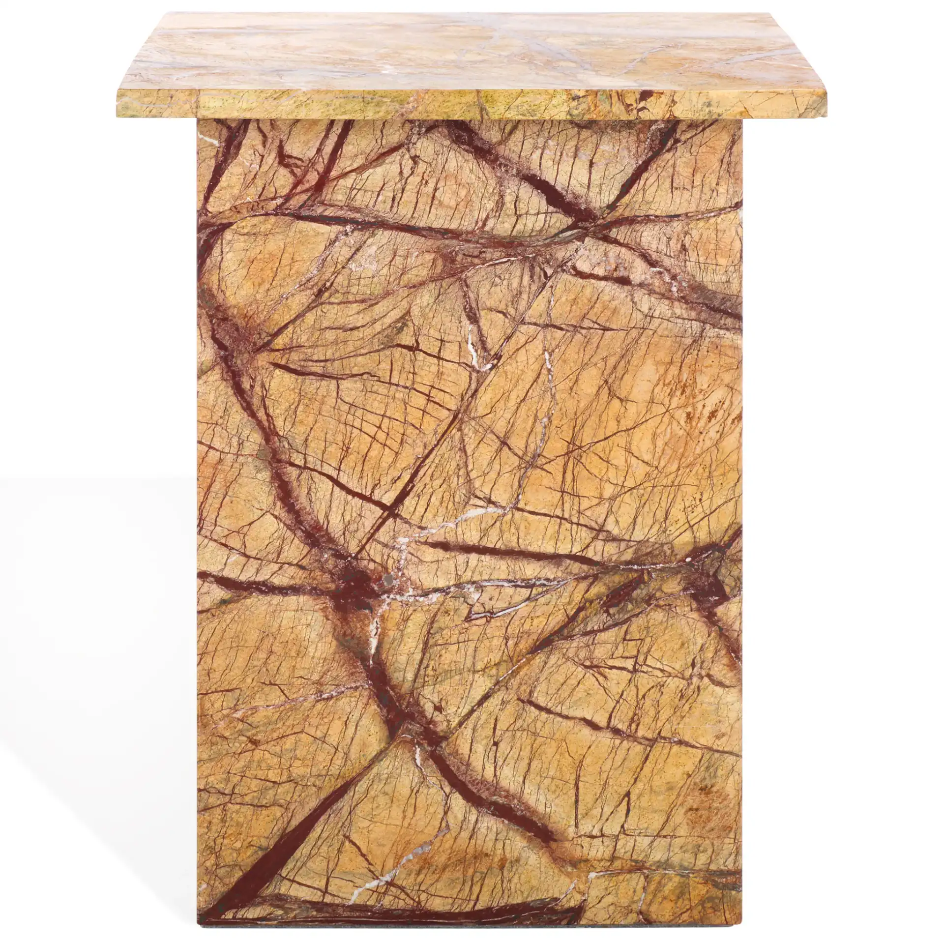Adriano Marble Accent Table in Beige / Brown, detail view