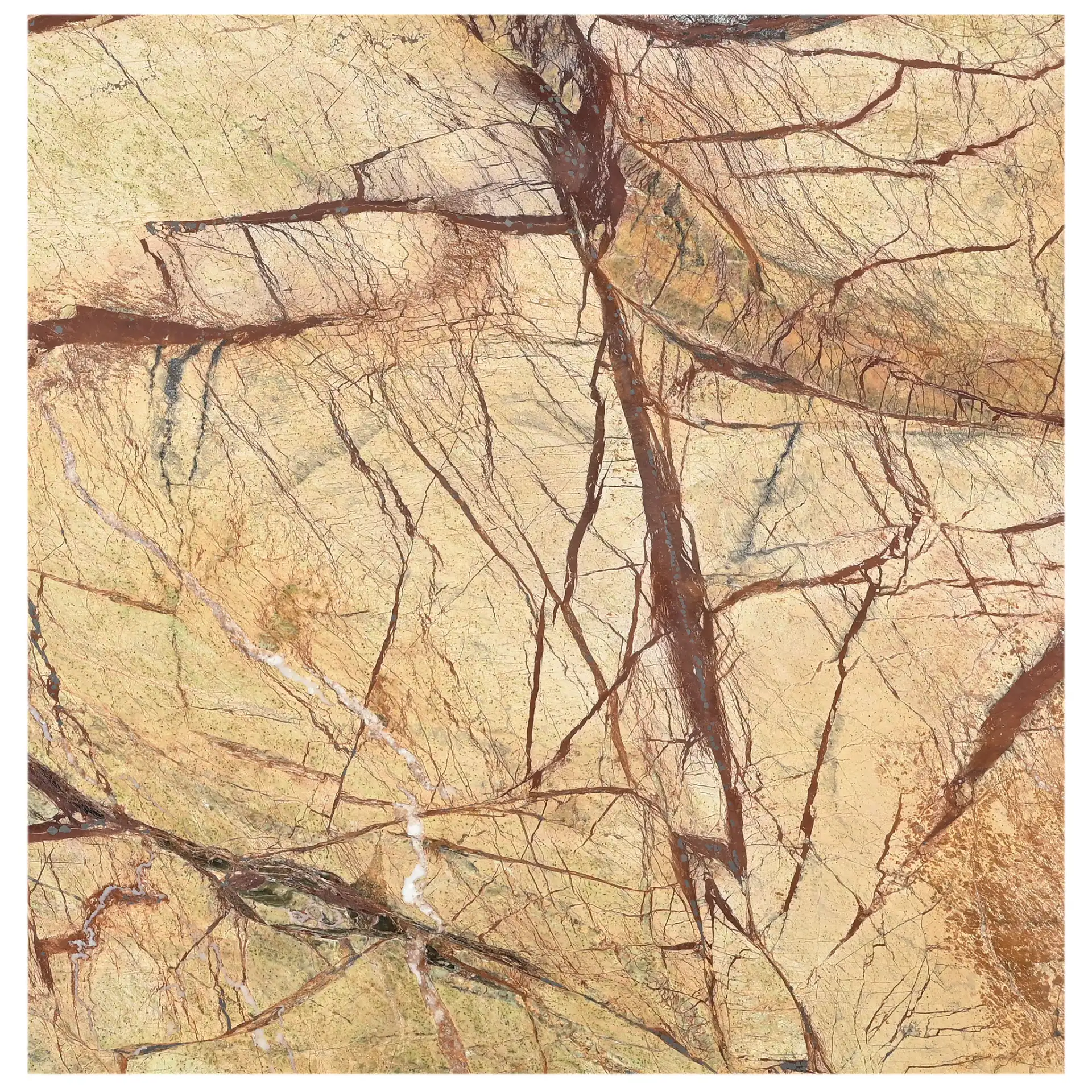 Adriano Marble Accent Table in Beige / Brown, detail view