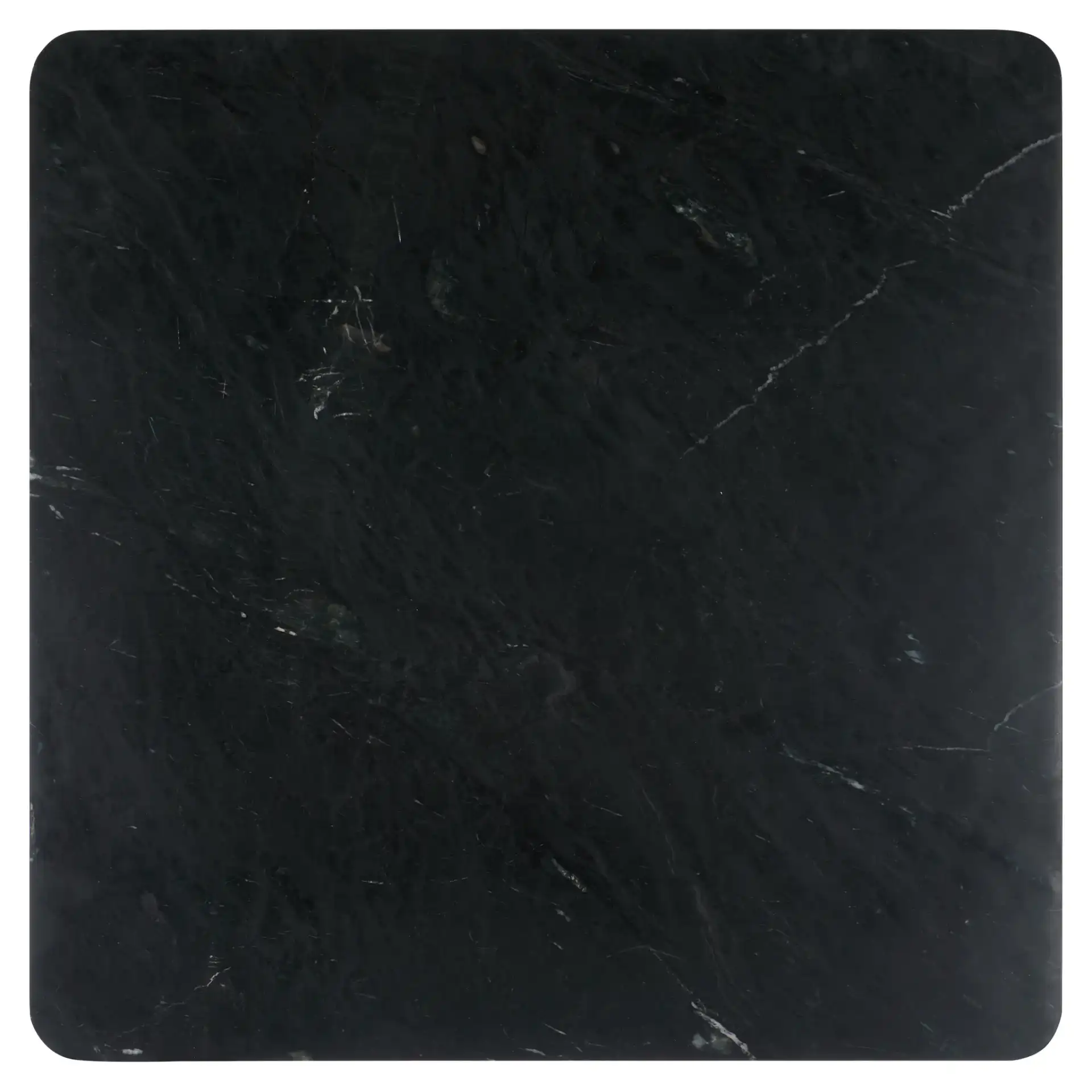 Belynda Marble Top Coffee Table in Black / Chrome, detail view
