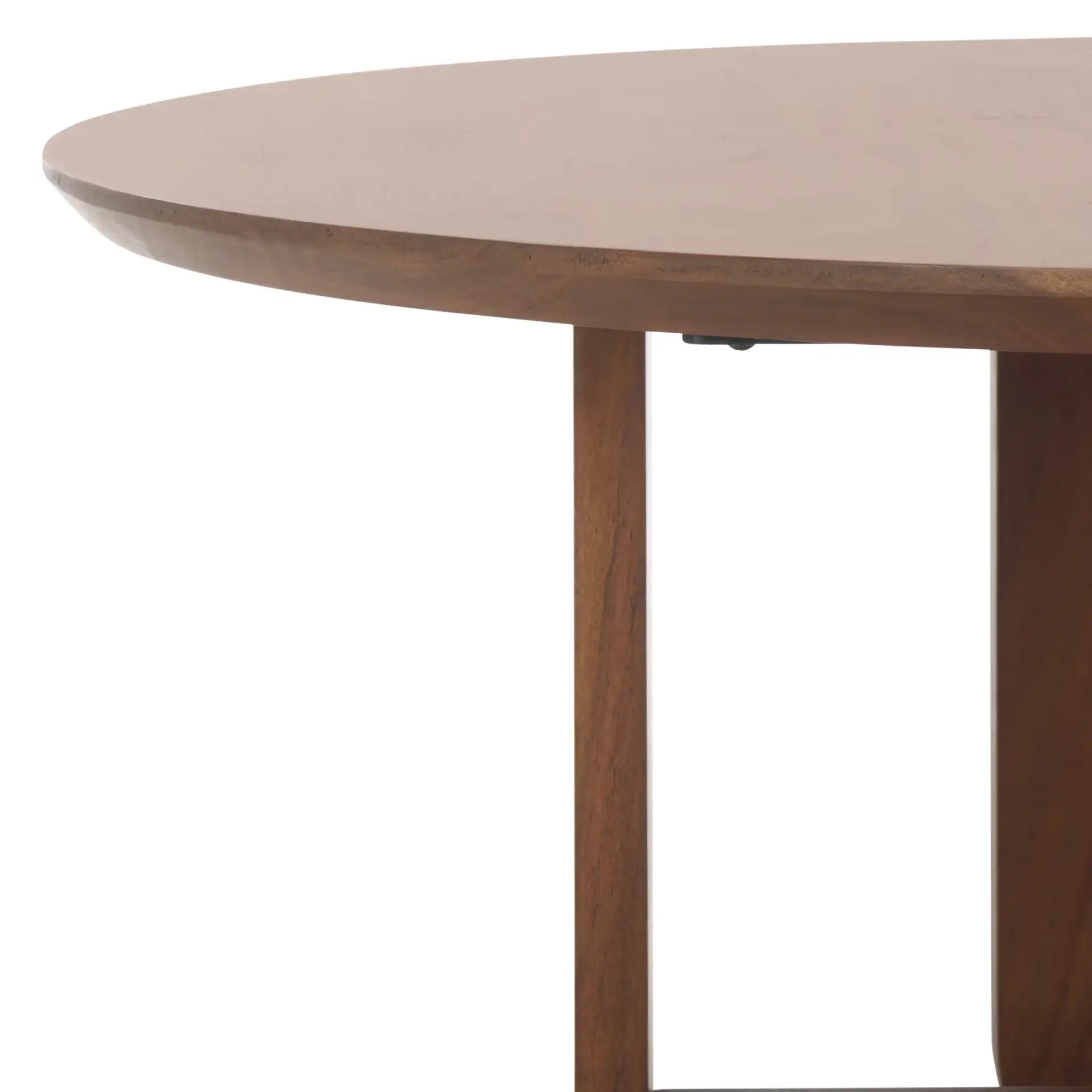 Raybelina Round Coffee Table in Walnut in a styled room