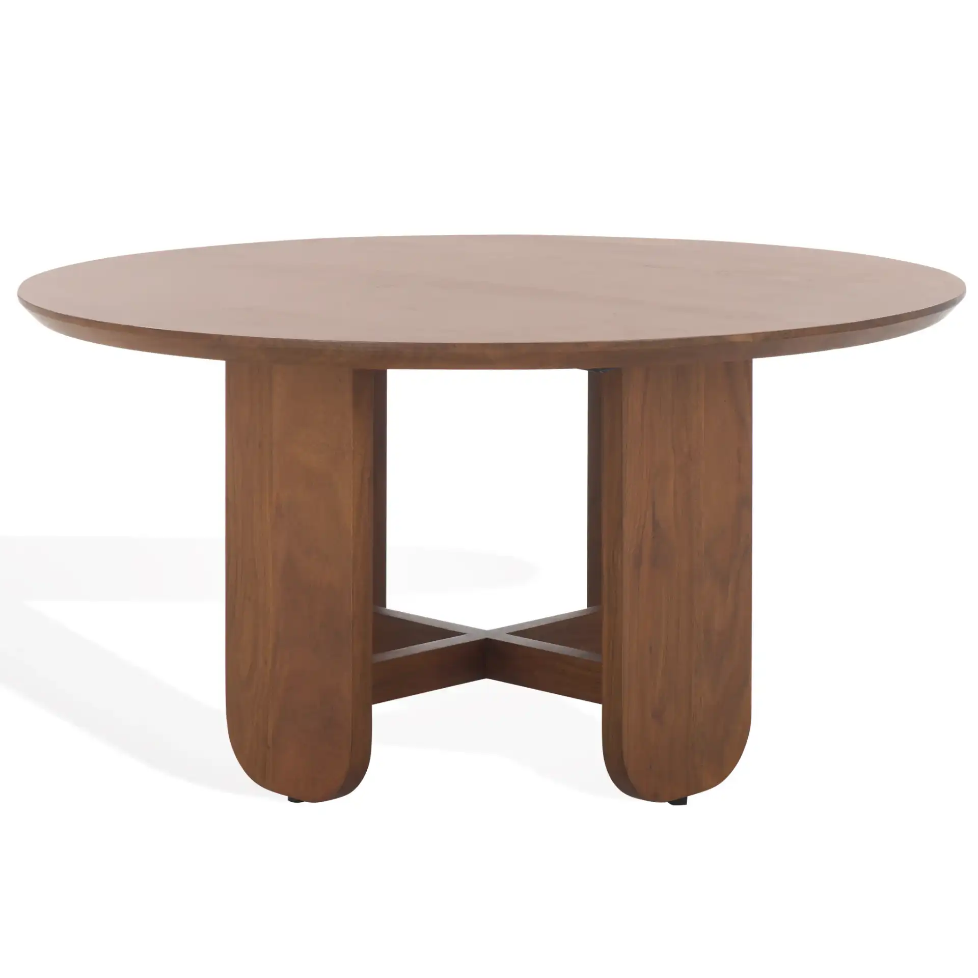 Raybelina Round Coffee Table in Walnut, detail view