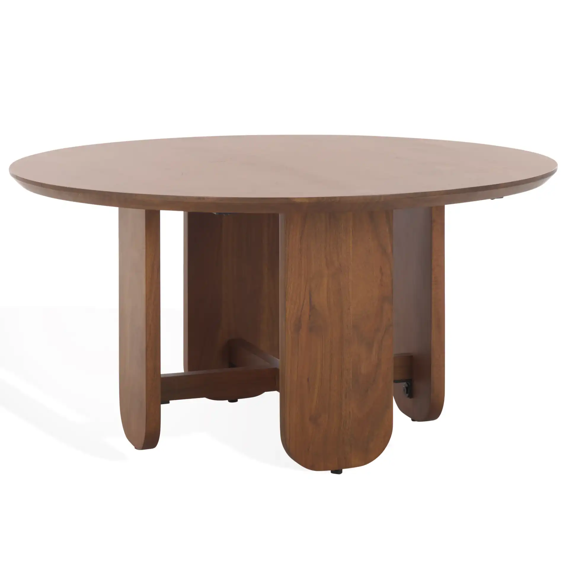 Raybelina Round Coffee Table in Walnut, detail view