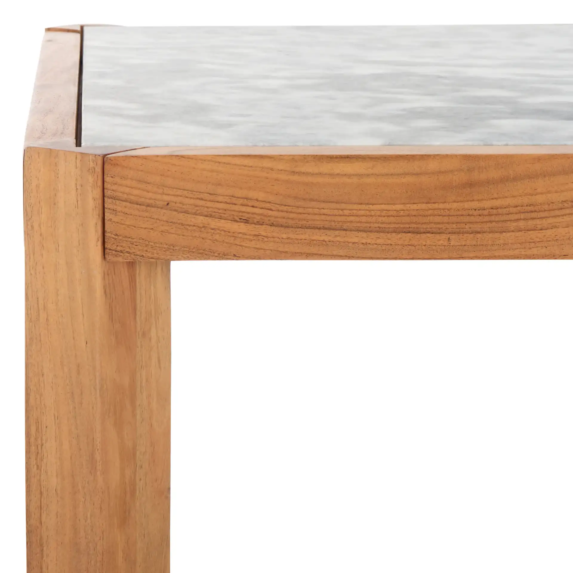 Bernardi Marble Top Accent Table in Natural / White in a styled room