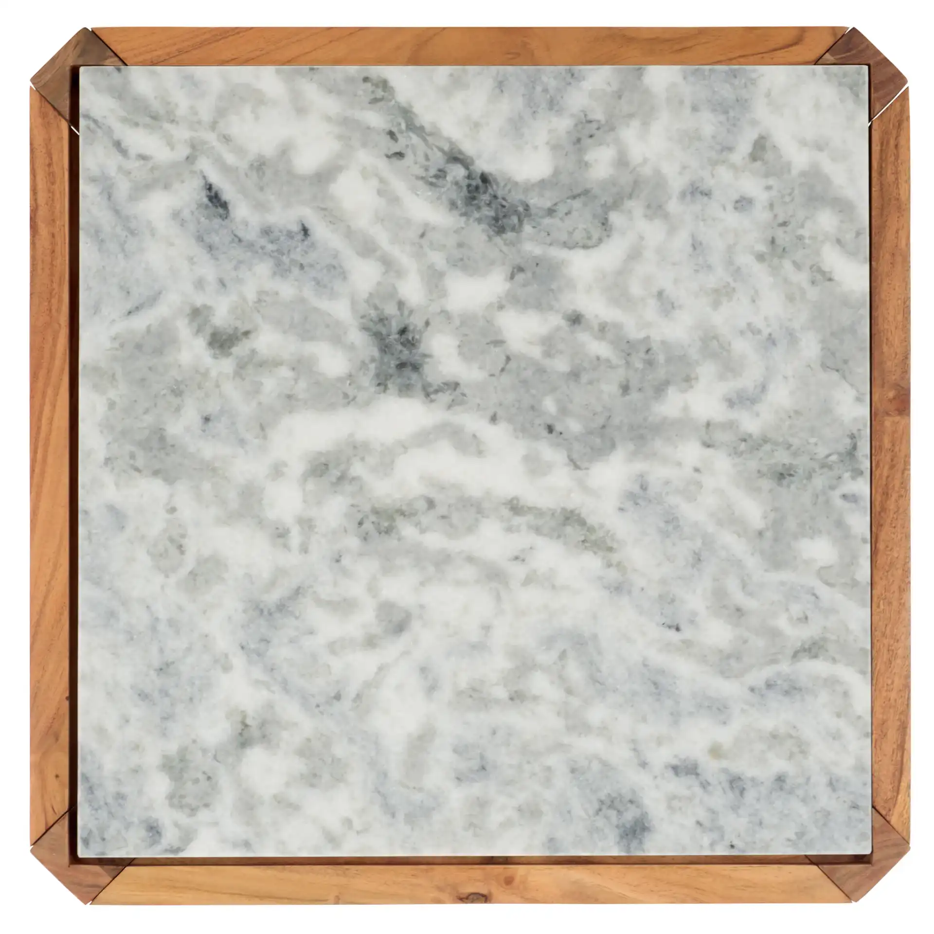 Bernardi Marble Top Accent Table in Natural / White, detail view