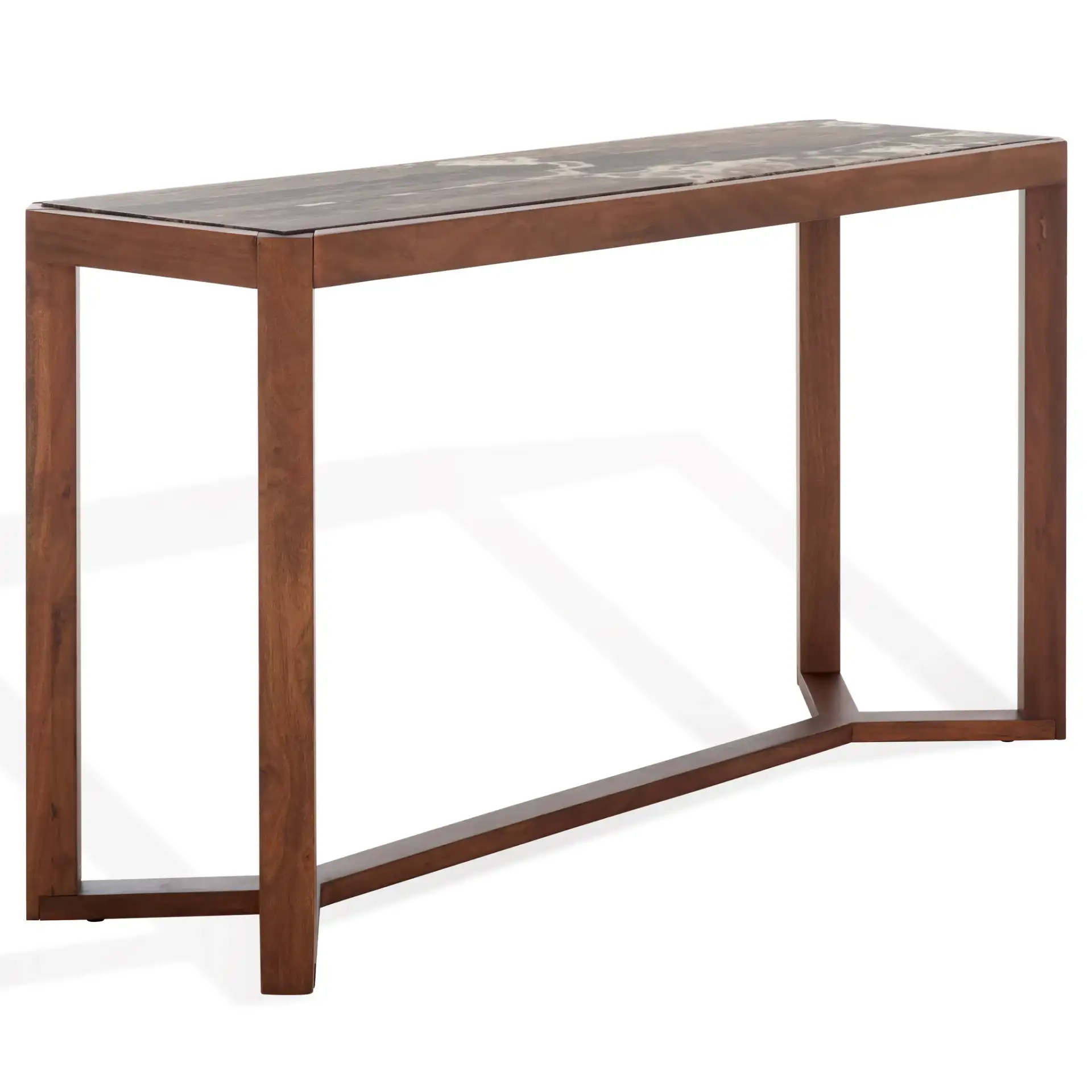 Bernardi Marble Top Console Table in Natural / White, detail view
