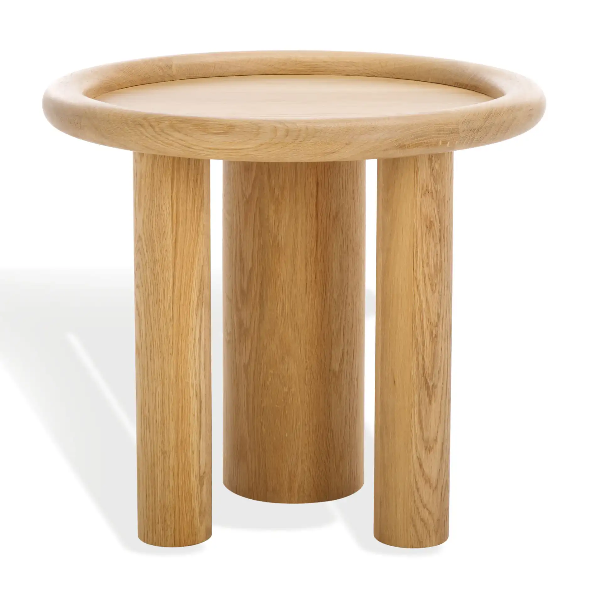 Madelynn Round Wood Accent Table in Natural, detail view