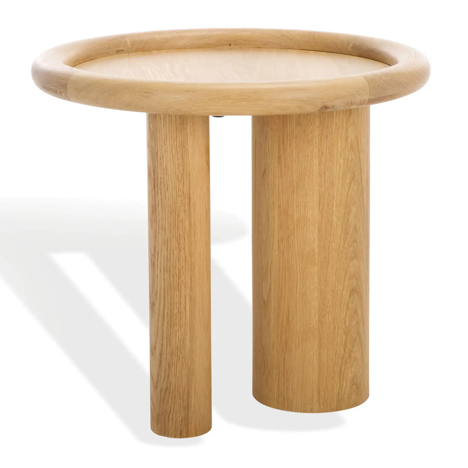 Madelynn Round Wood Accent Table in Natural, detail view